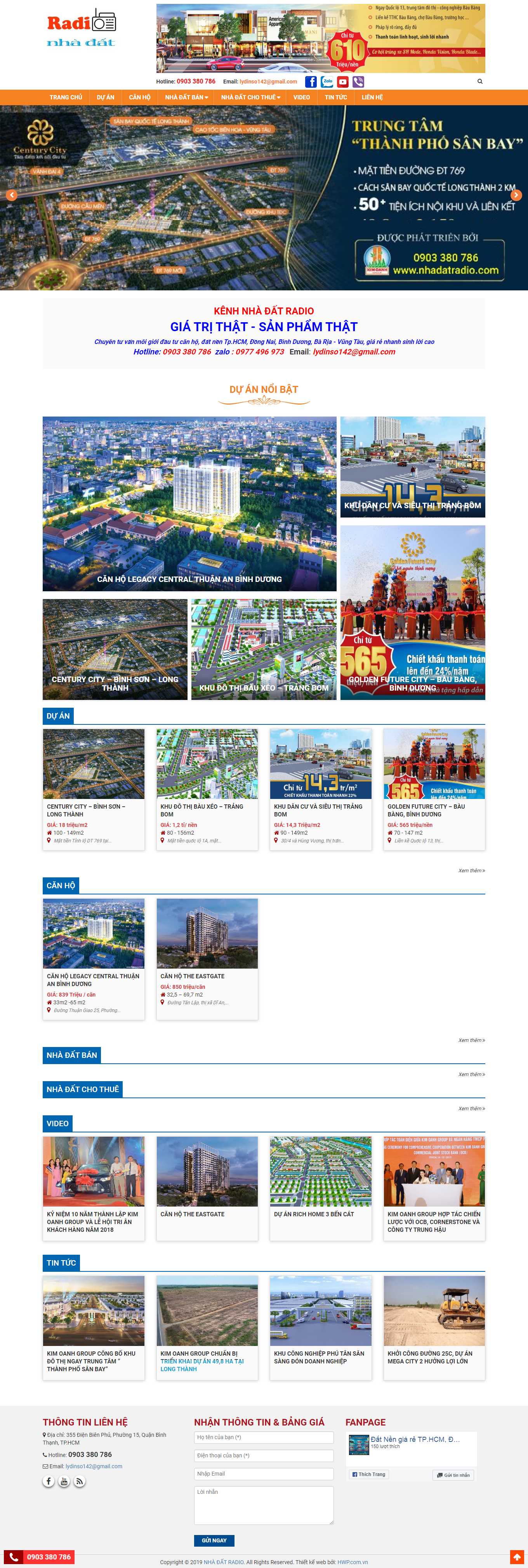 Thiết kế Web mua bán nhà đất nhadatradio.com