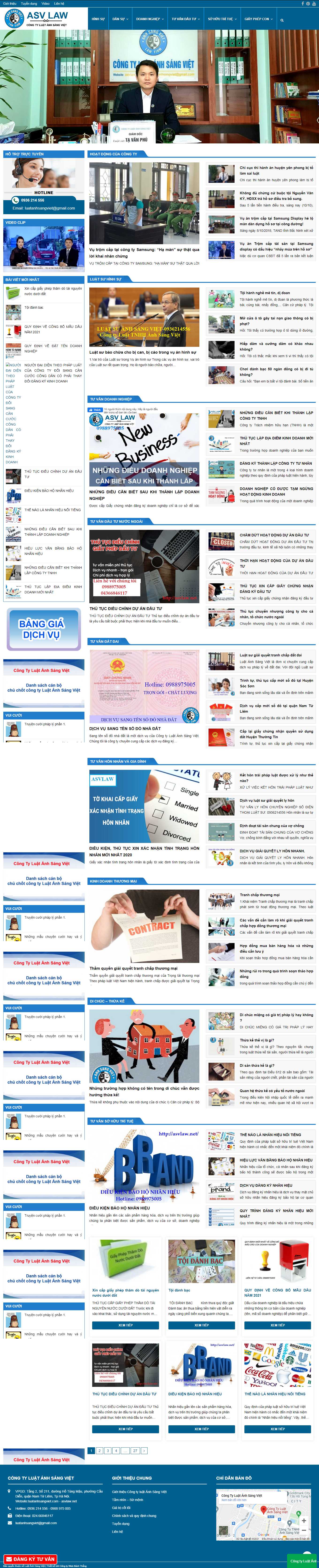 Thiết kế Web công ty luật asvlaw.net