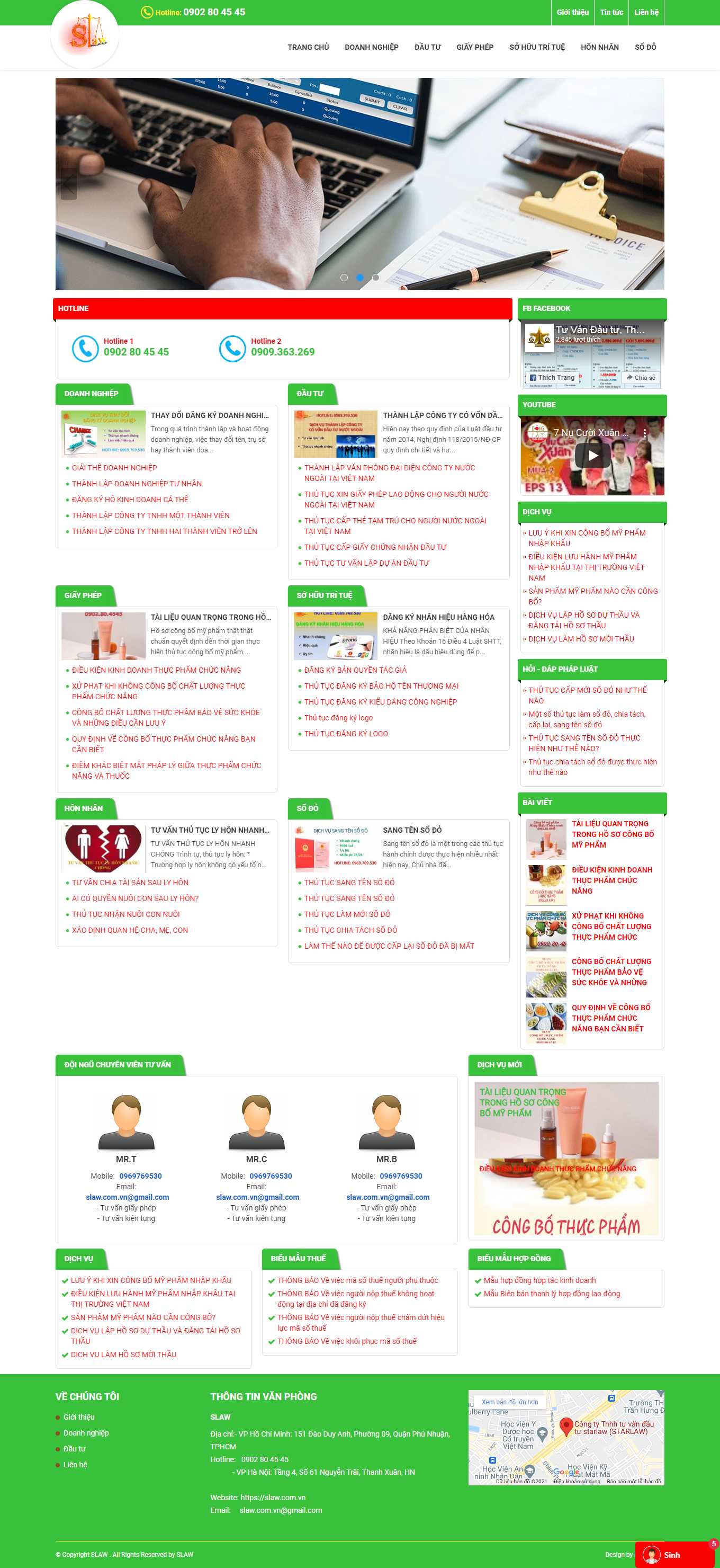 Thiết kế Web công ty luật slaw.com.vn