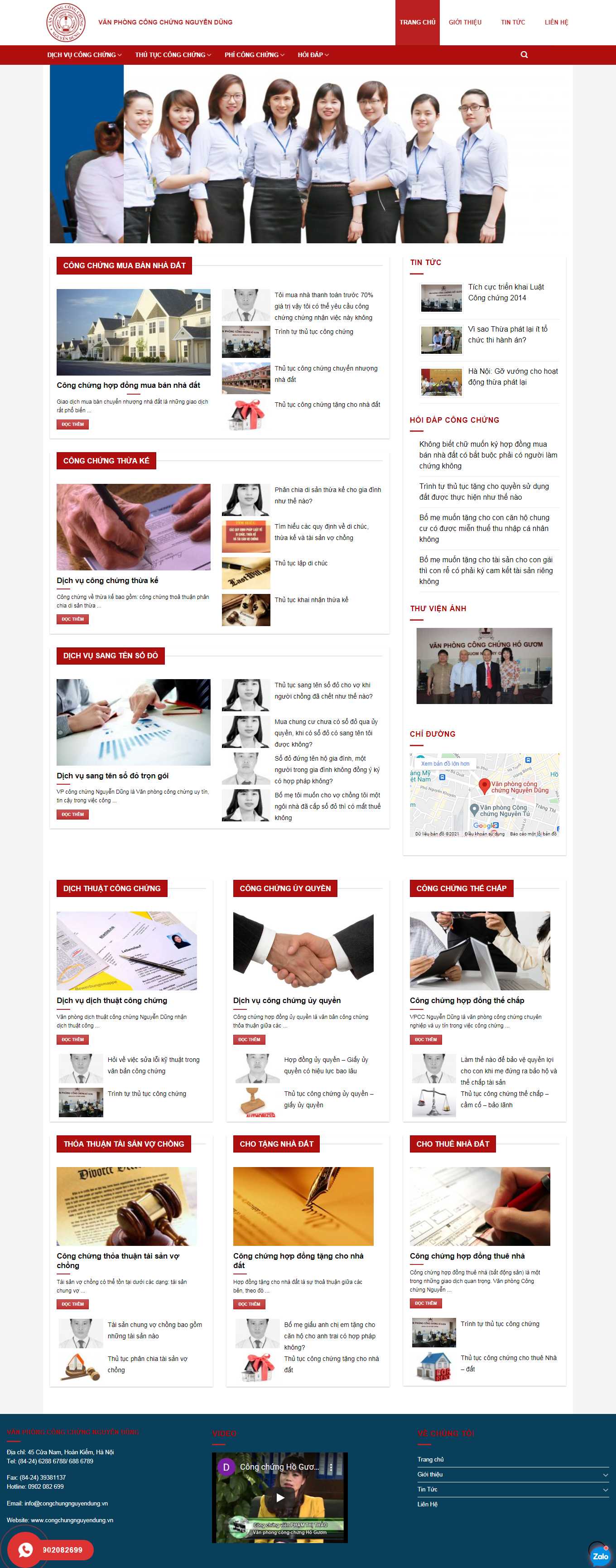 Thiết kế Web công ty luật congchungnguyendung.vn