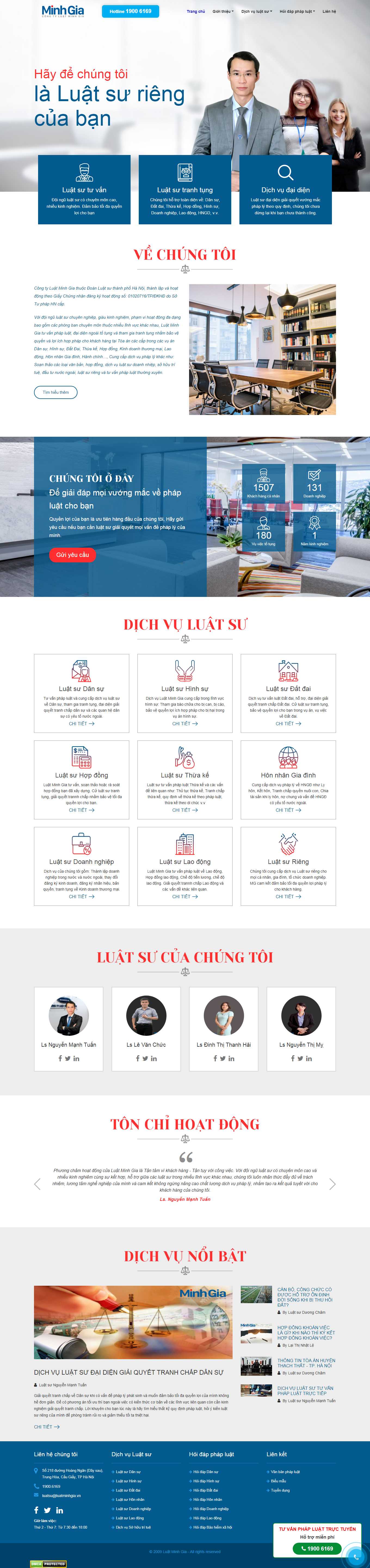 Thiết kế Web trọn gói giá rẻ hà nội luatminhgia.com.vn