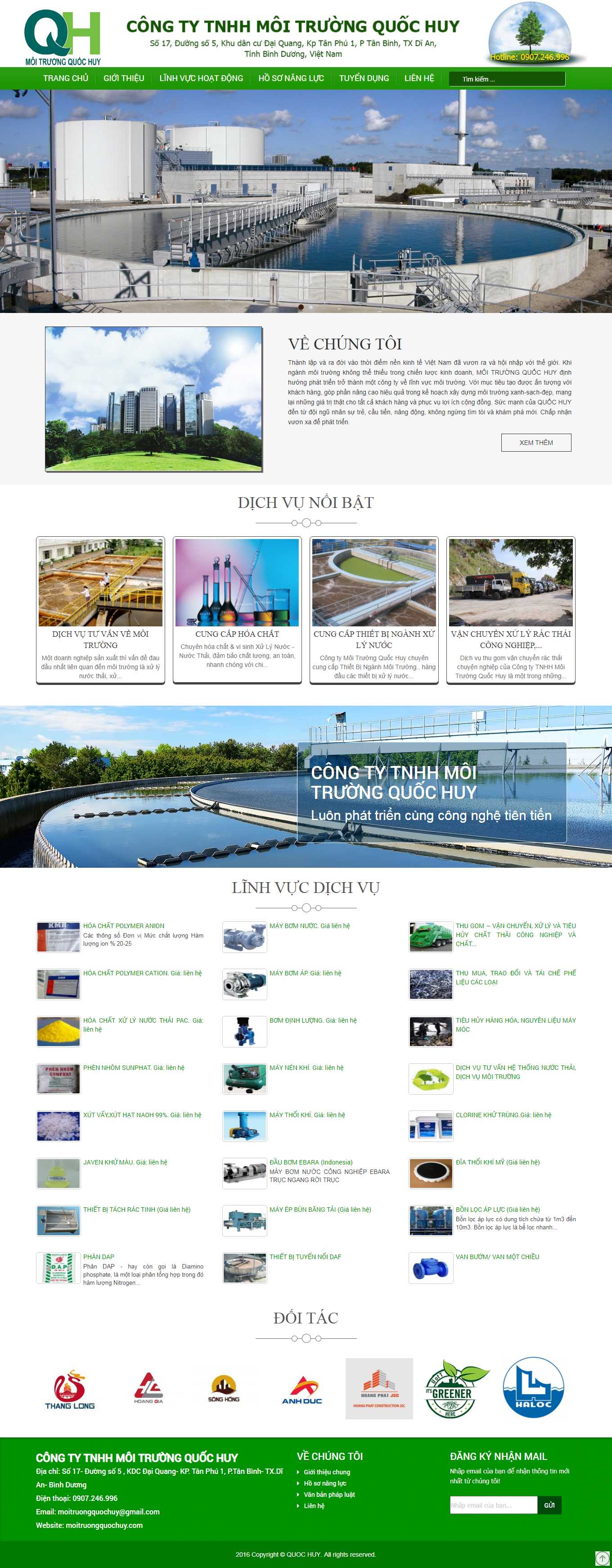 Thiết kế Web trọn gói giá rẻ hà nội moitruongquochuy.com