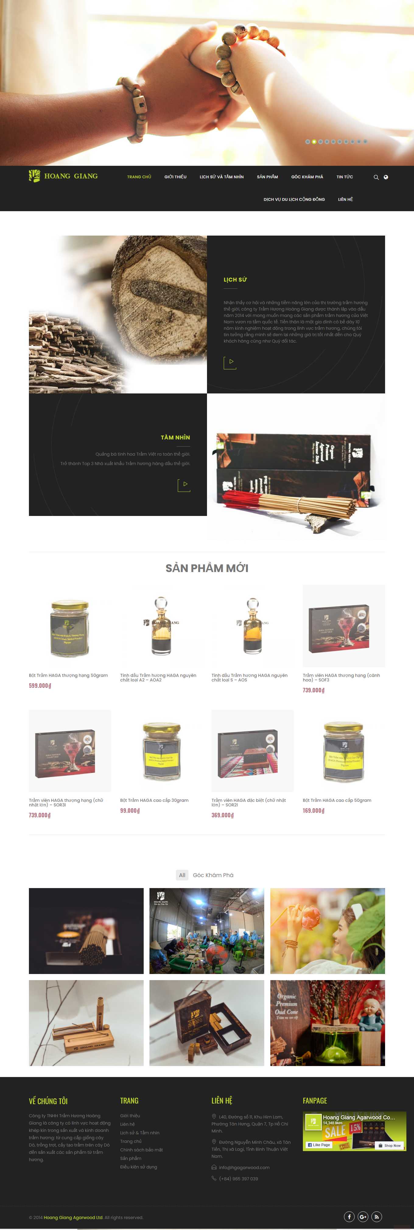 Thiết kế Web bán trầm hương tramhuonghg.com