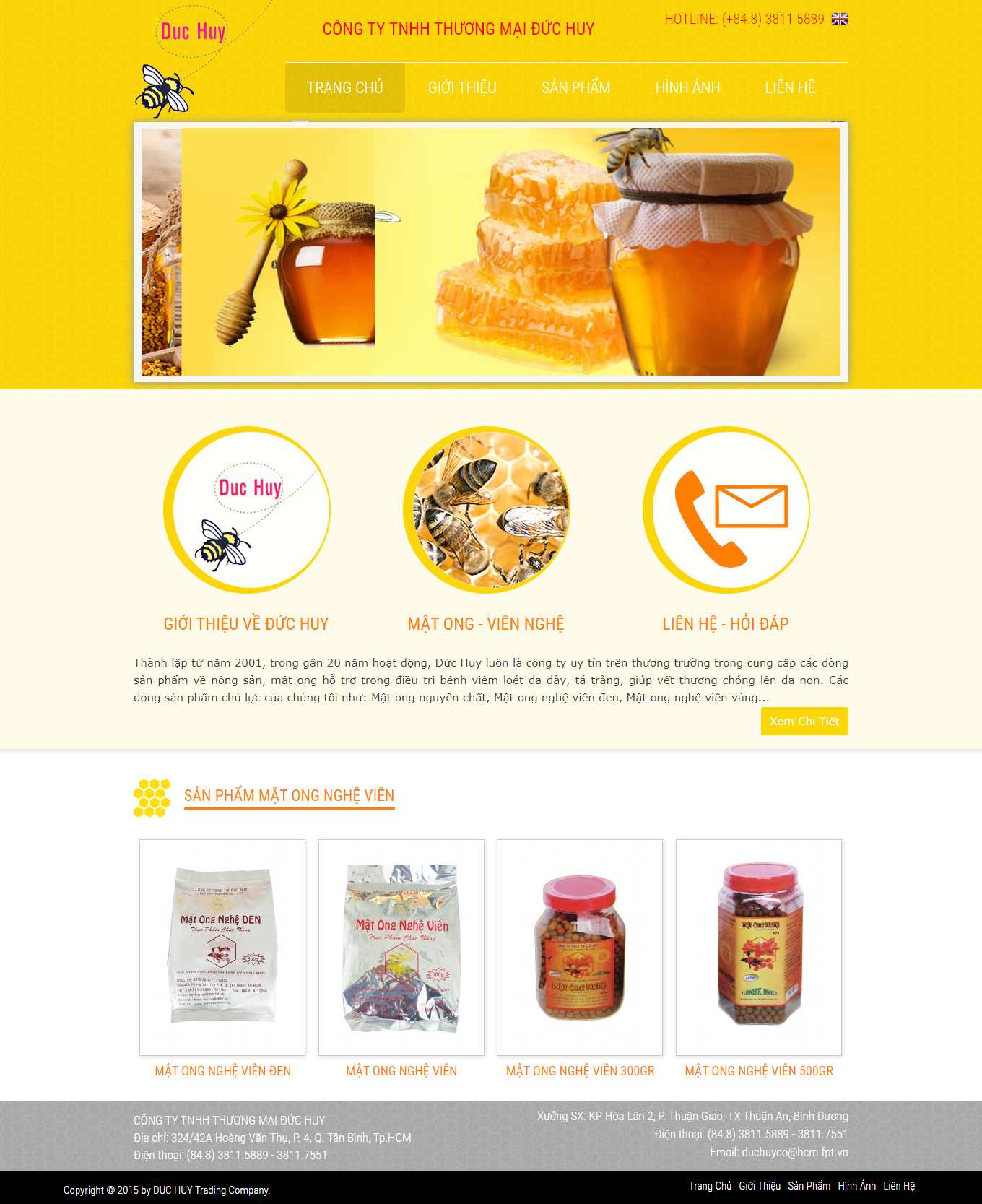 Thiết kế Web mật ong thiên nhiên duchuyhoney.vn
