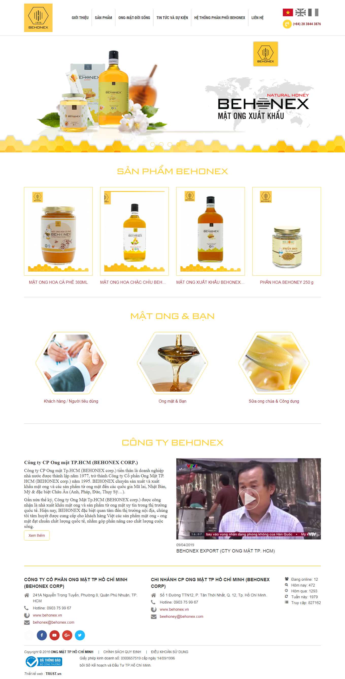 Thiết kế Web mật ong thiên nhiên behonex.vn