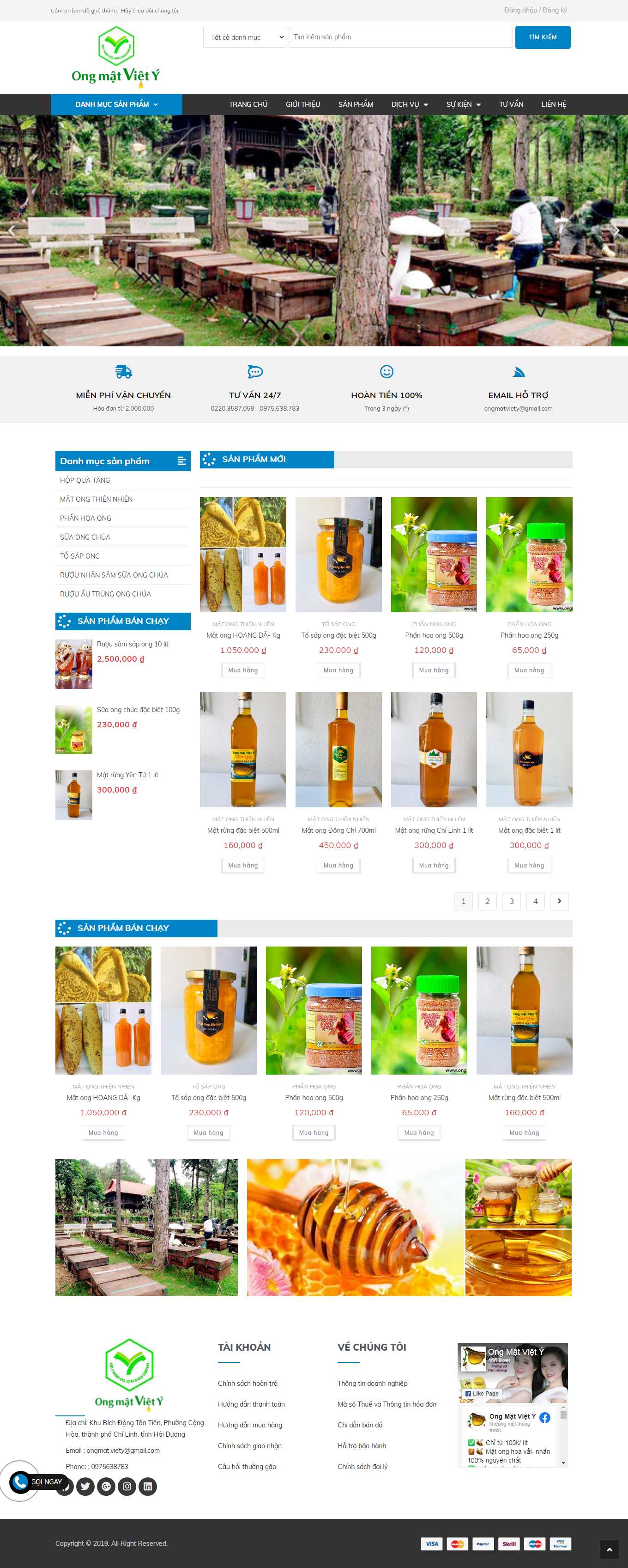 Thiết kế Web mật ong thiên nhiên ongmatviety.com.vn