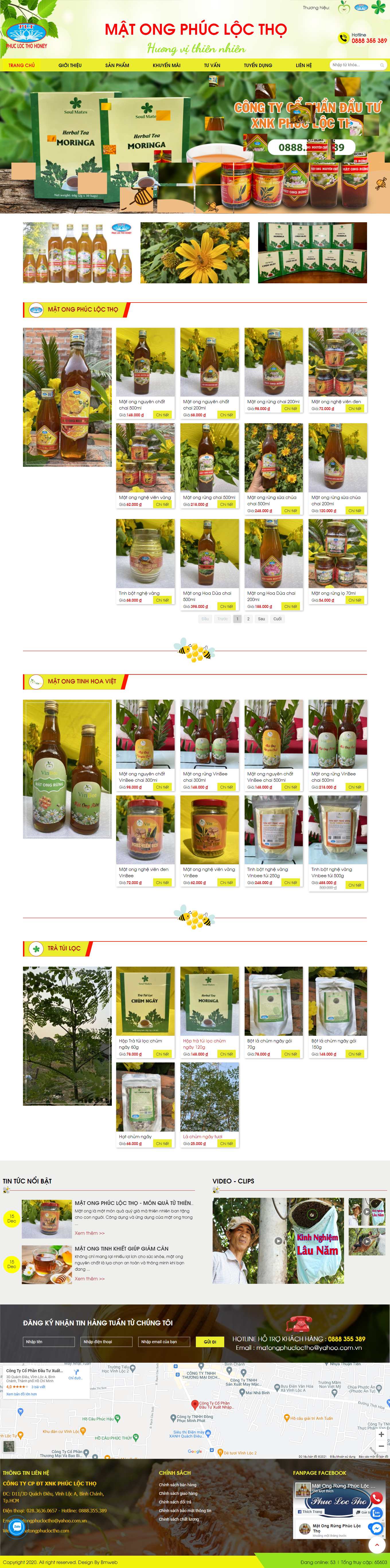 Thiết kế Web mật ong thiên nhiên matongphucloctho.com