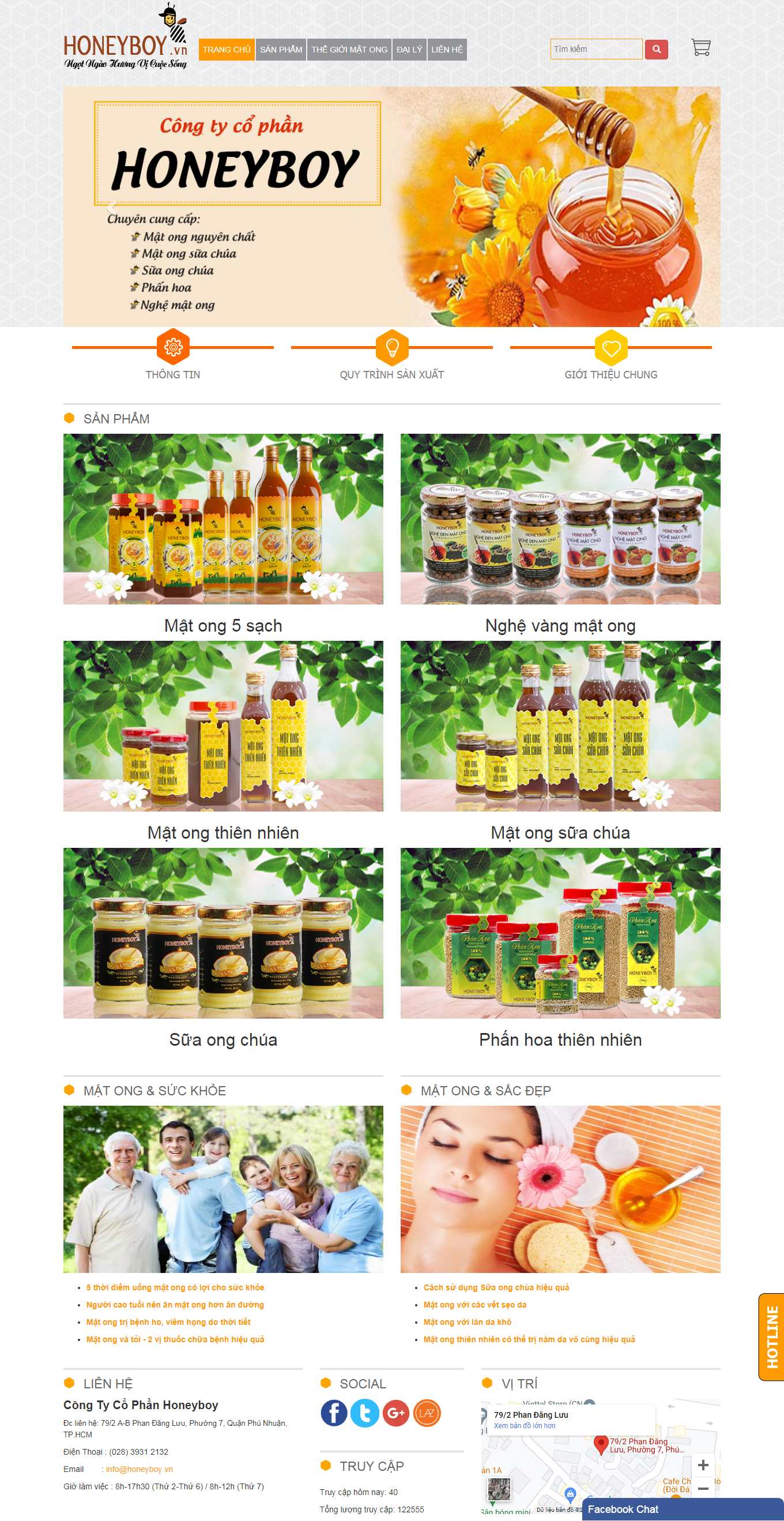 Thiết kế Web mật ong thiên nhiên honeyboy.vn