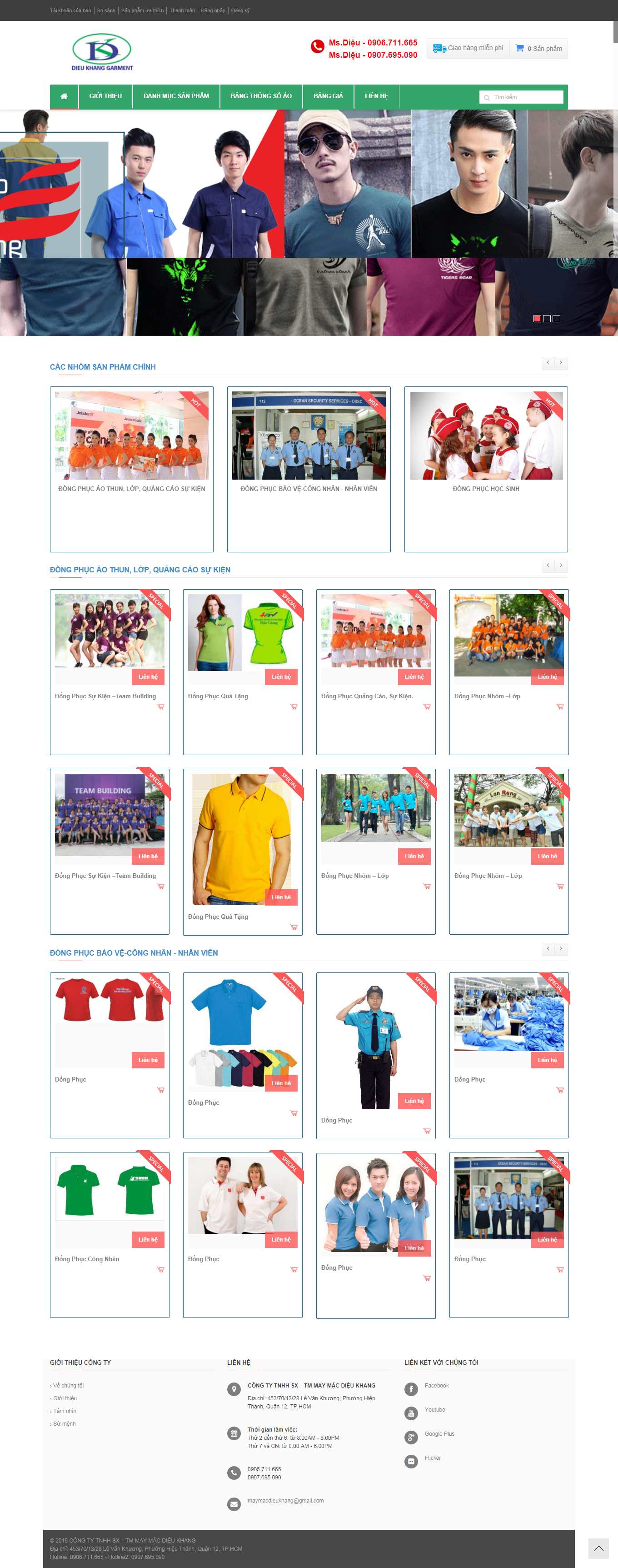 Thiết kế Web xưởng may đồng phục dongphucdieukhang.com