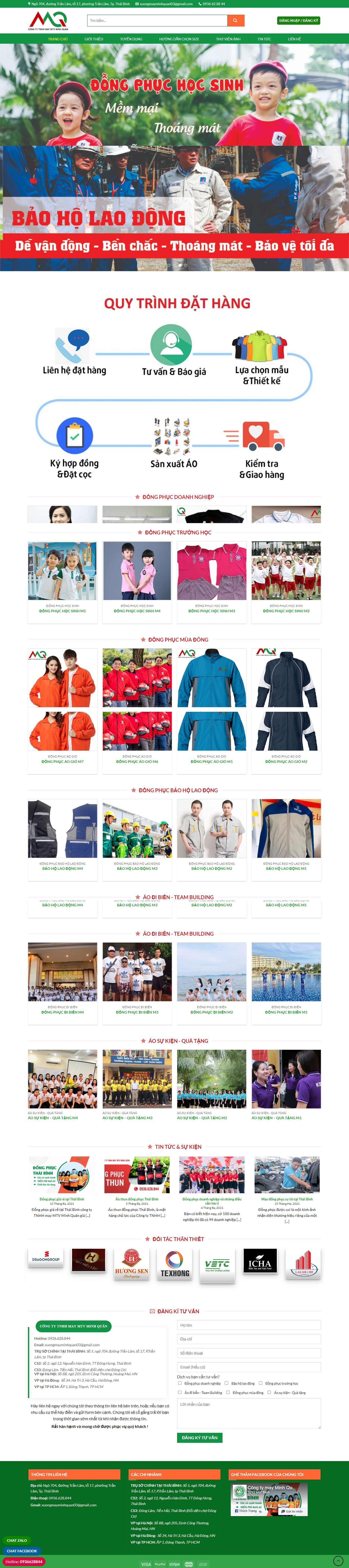 Thiết kế Web xưởng may đồng phục dongphucthaibinh.vn
