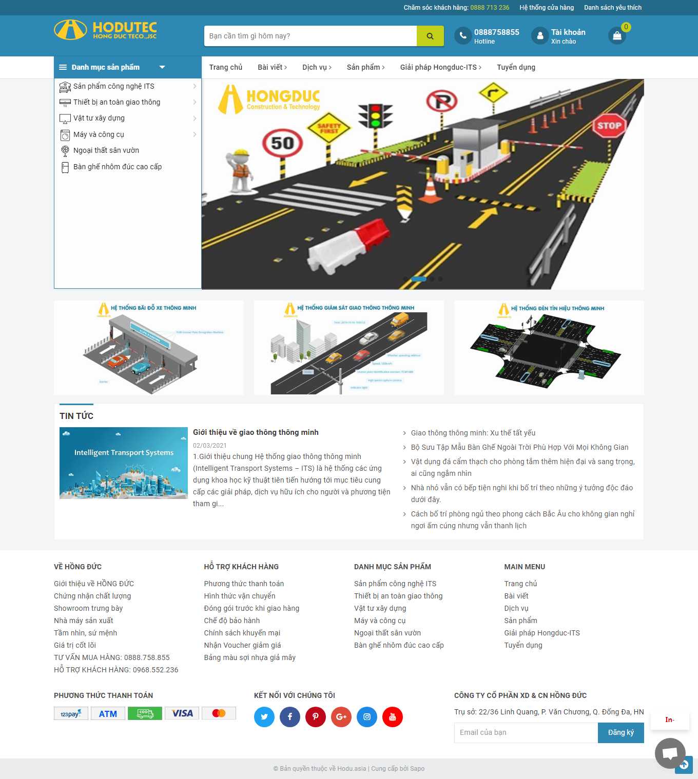 Thiết kế Web vật tư giao thông hodutec.com