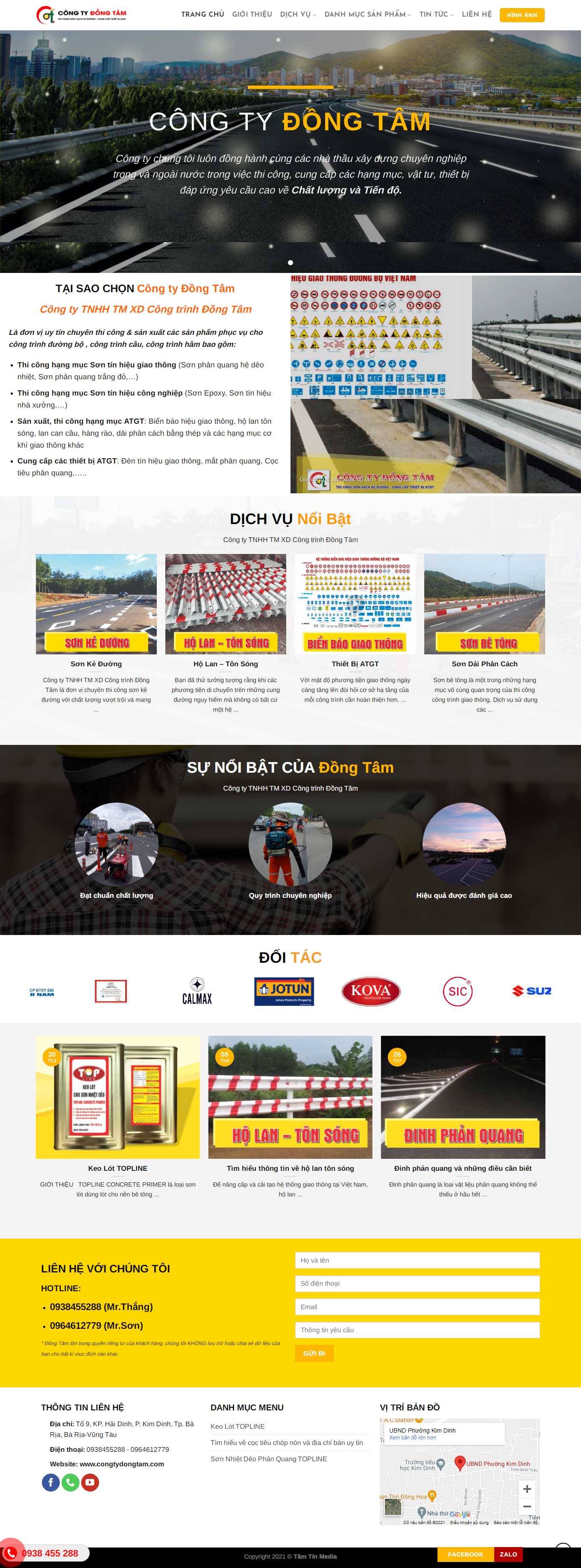 Thiết kế Web vật tư giao thông congtydongtam.com