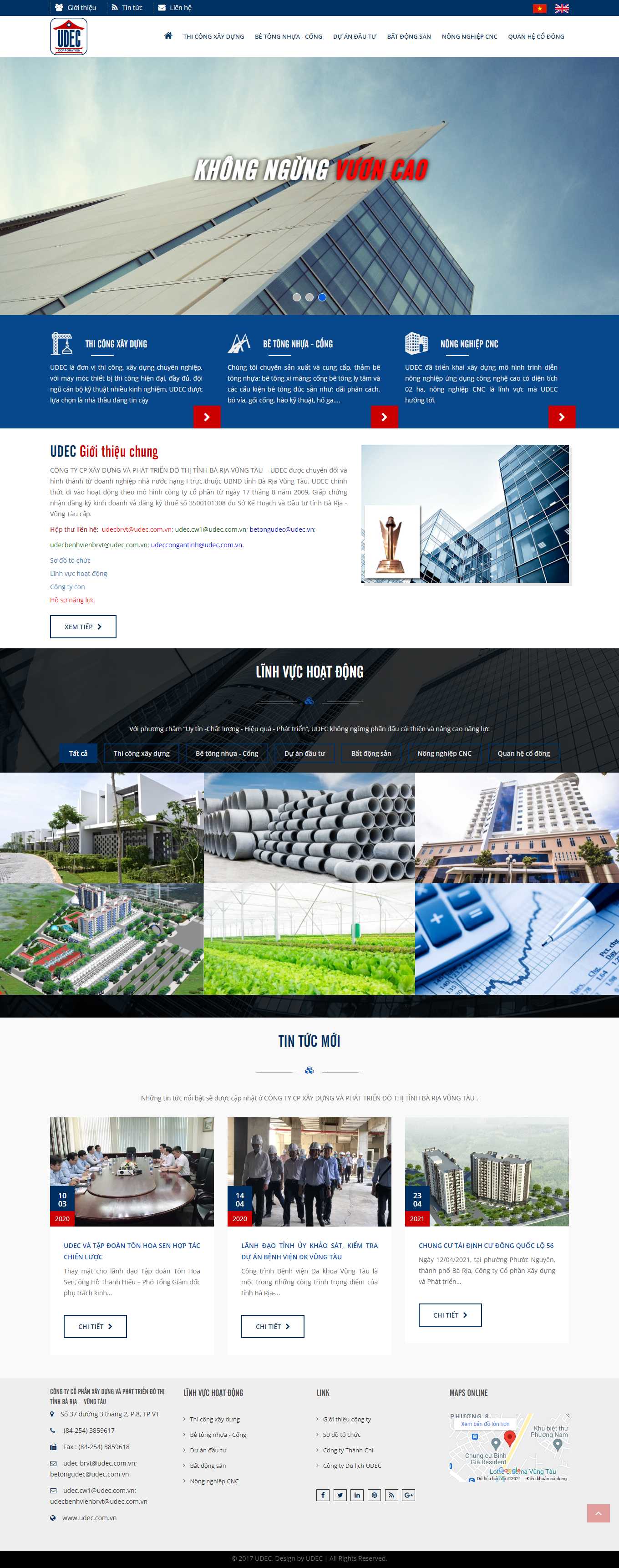 Thiết kế Web vật tư giao thông udec.com.vn