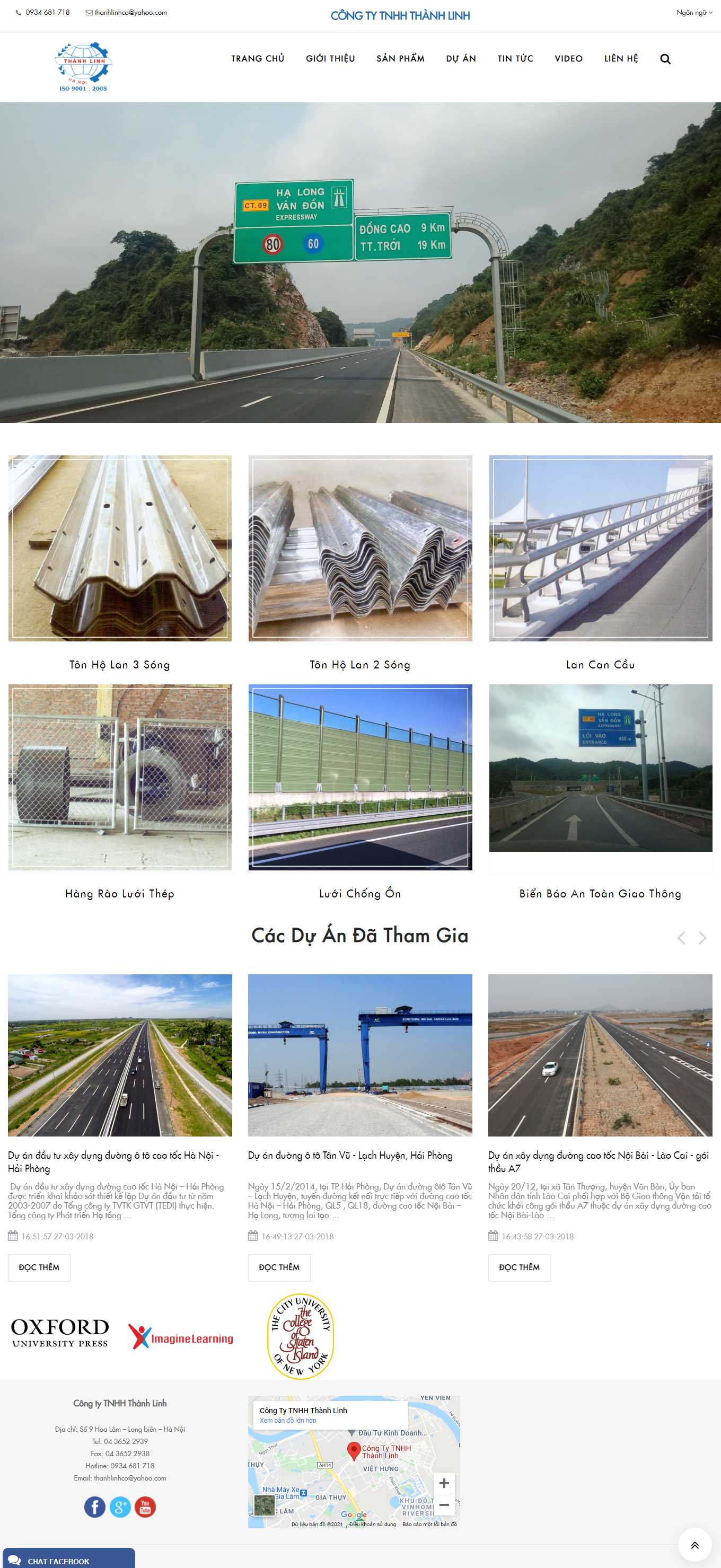 Thiết kế Web vật tư giao thông thanhlinhvn.com