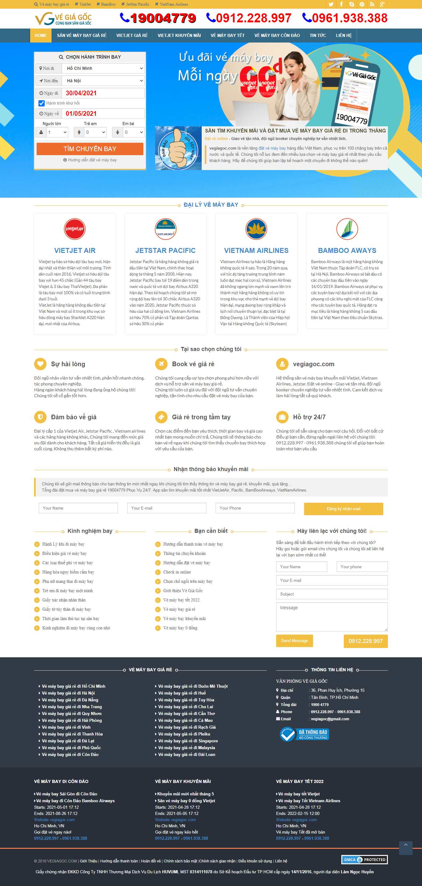 Thiết kế Web đặt vé máy bay trực tuyến vegiagoc.com