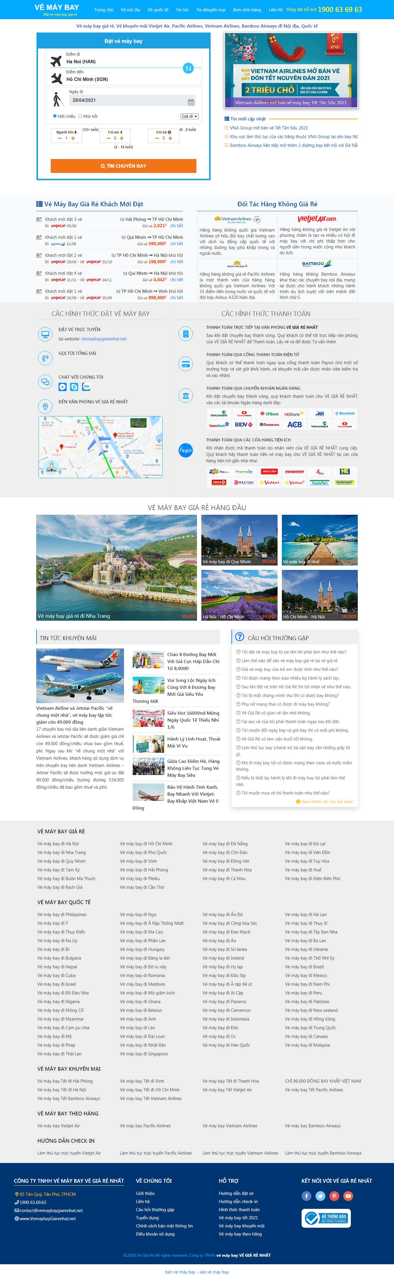 Thiết kế Web đặt vé máy bay trực tuyến vemaybaygiarenhat.net