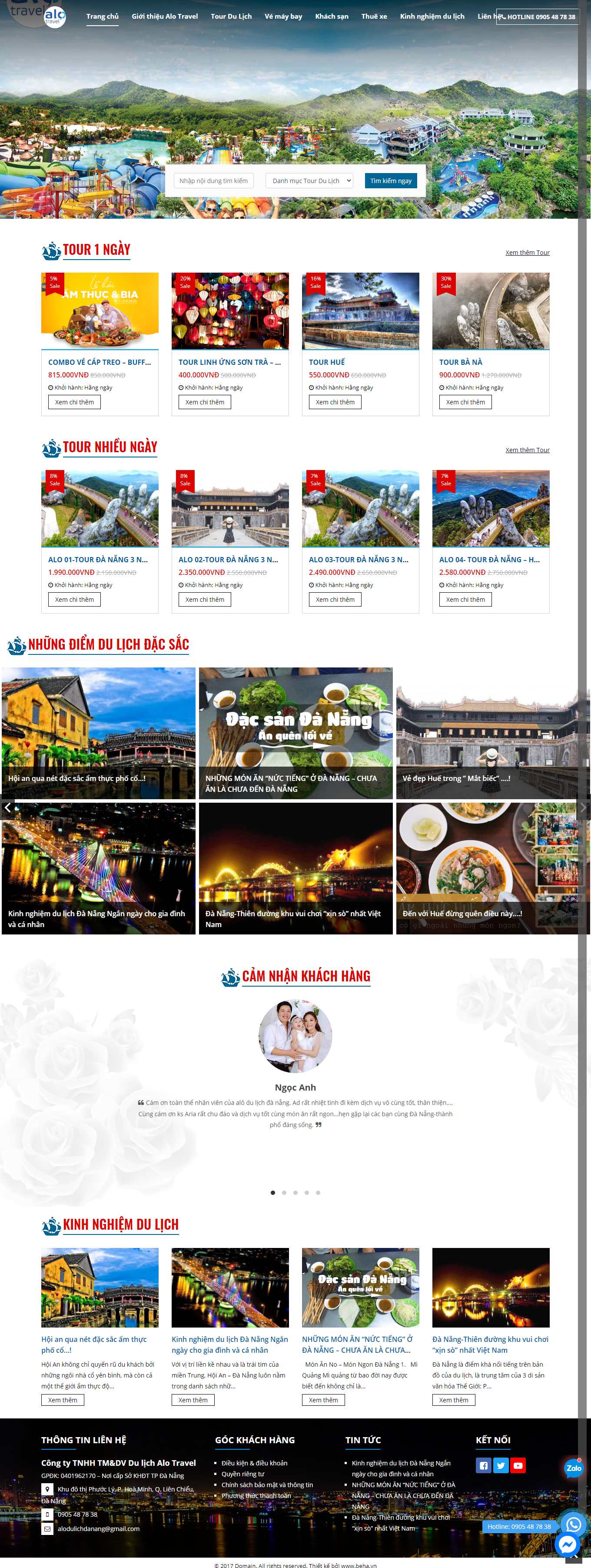 Thiết kế Web du lịch tour alotravel.com.vn