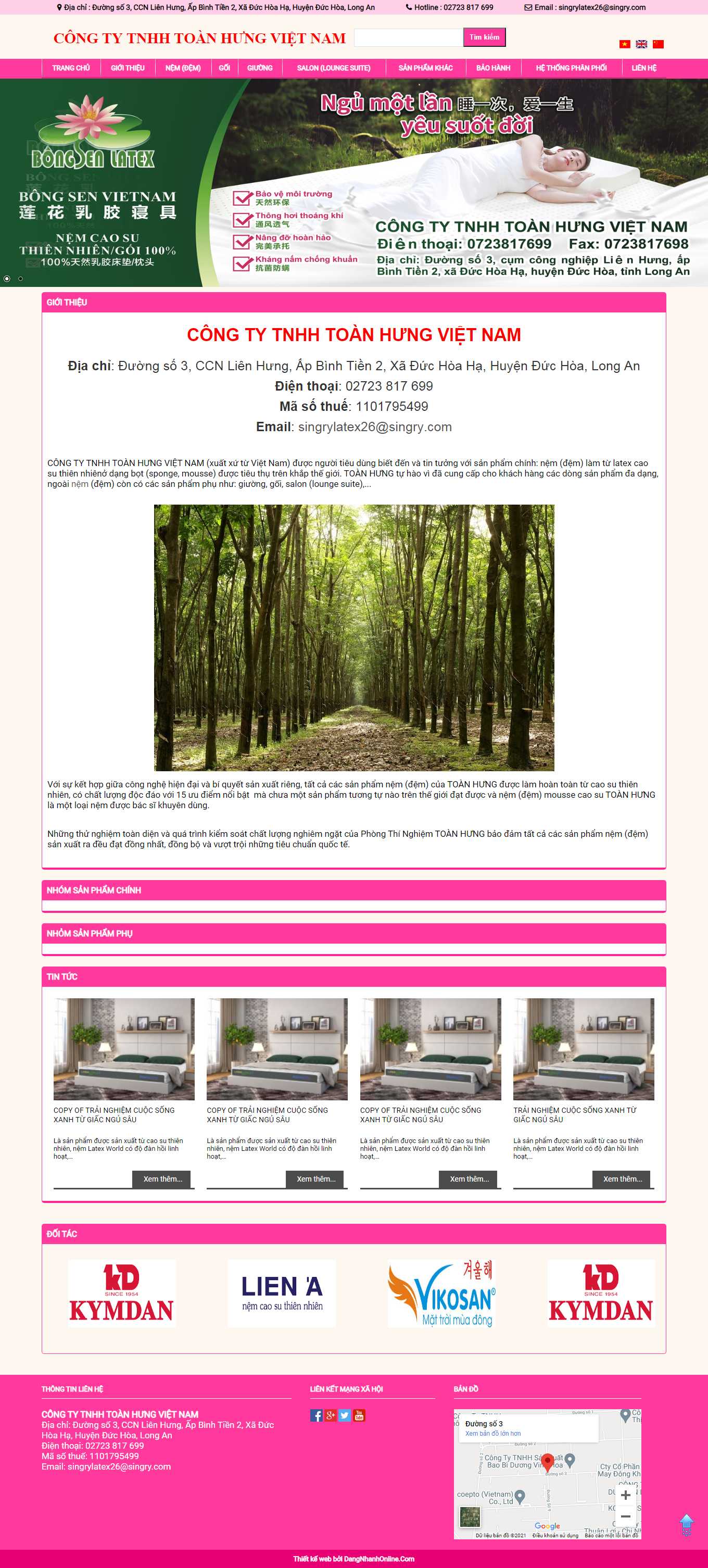 Thiết kế Web chuyên nghiệp giá rẻ bongsenlatex.com