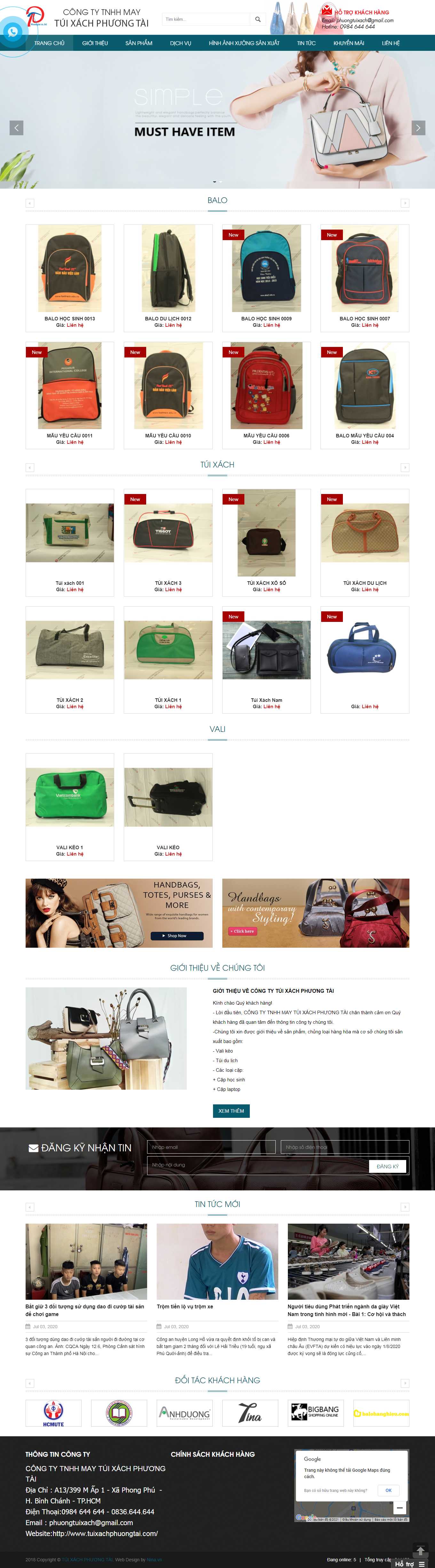 Thiết kế Web du lịch chuyên nghiệp tuixachphuongtai.com