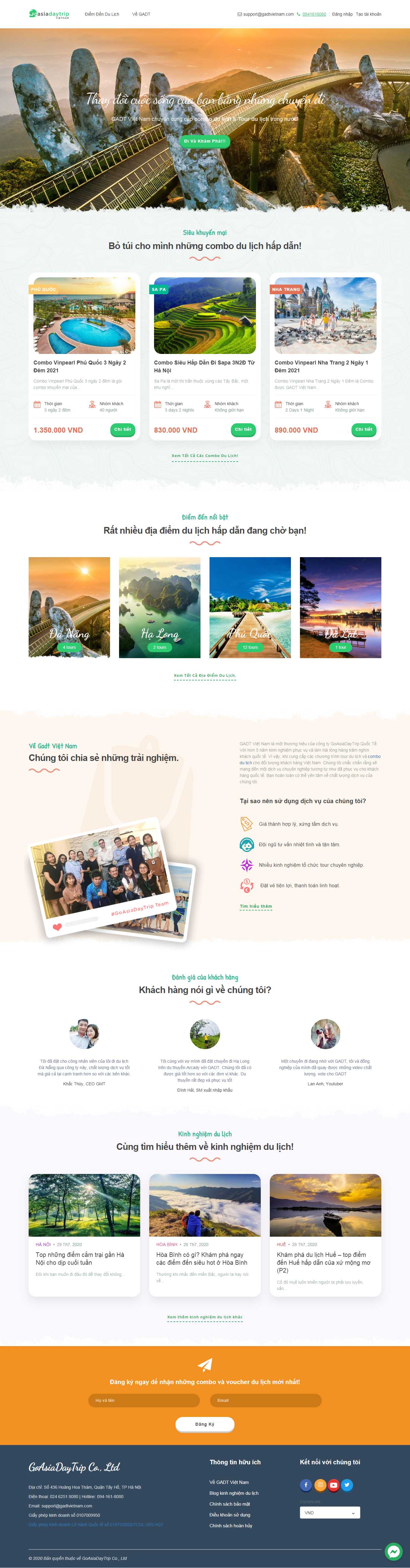 Thiết kế Web du lịch chuyên nghiệp gadtvietnam.com