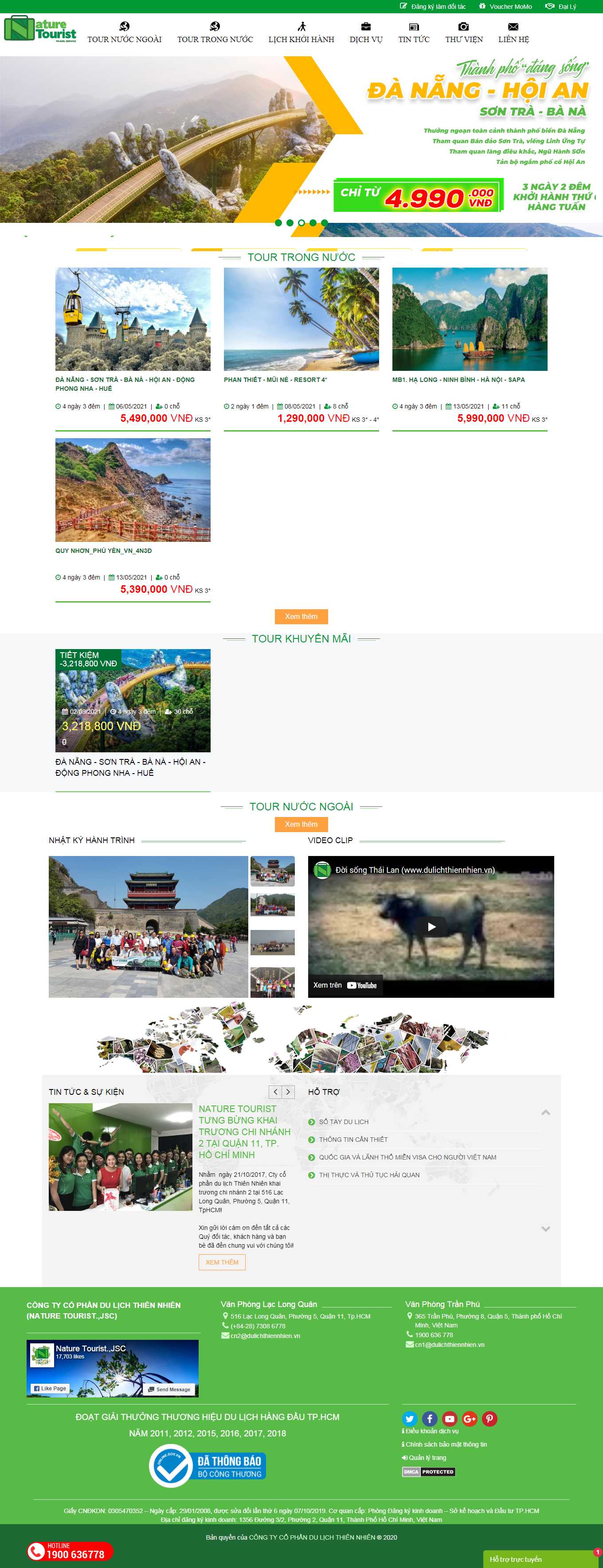 Thiết kế Web du lịch chuyên nghiệp dulichthiennhien.vn