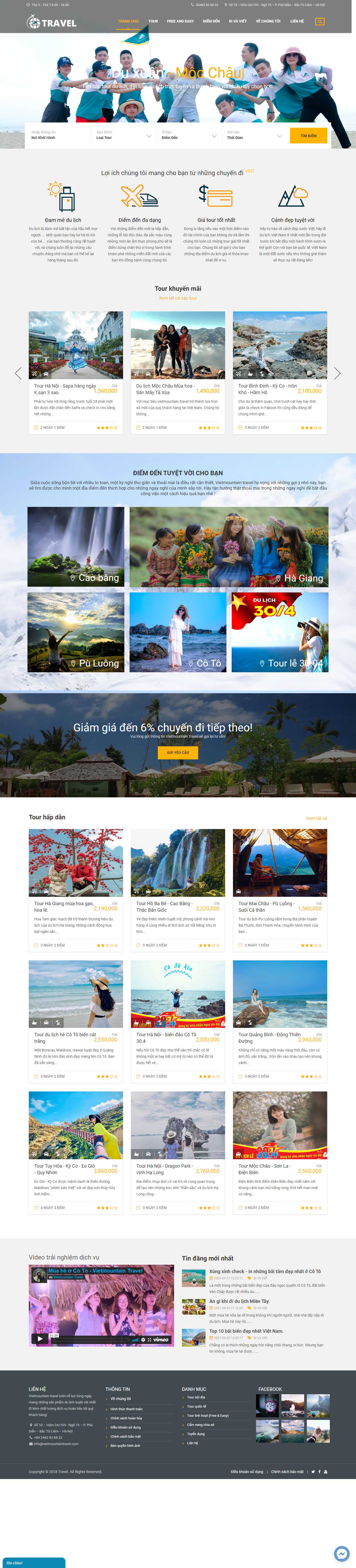 Thiết kế Web du lịch chuyên nghiệp vietmountaintravel.com