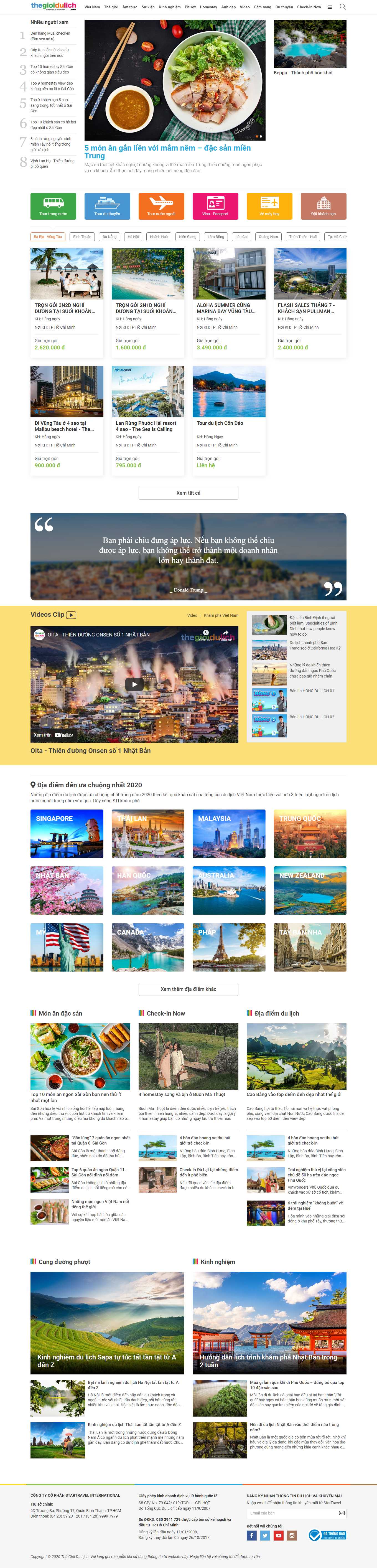 Thiết kế Web du lịch chuyên nghiệp thegioidulich.com