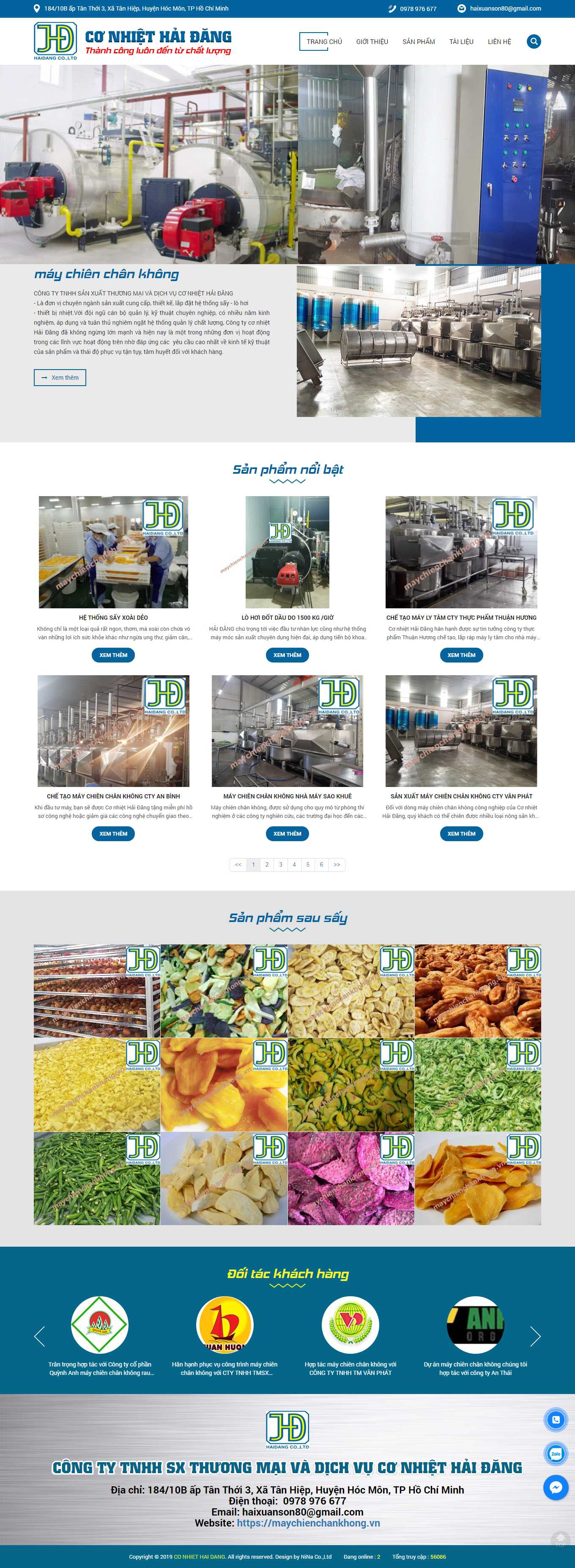 Thiết kế Web bán hàng trực tuyến maychienchankhong.vn