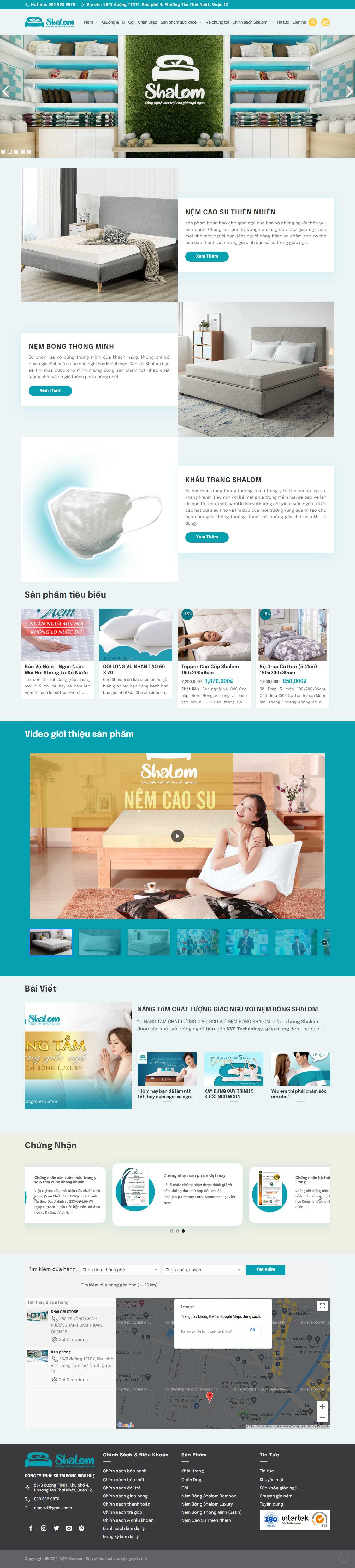 Thiết kế Web giới thiệu sản phẩm shalomgroup.vn