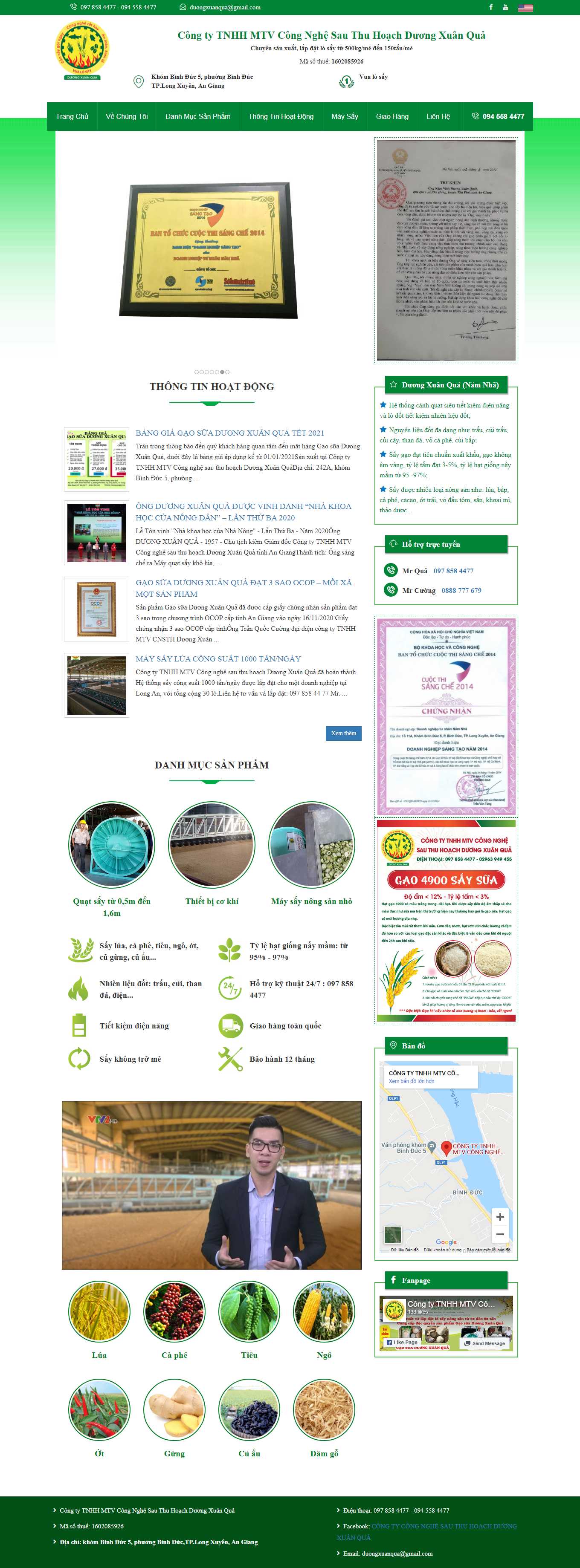 Thiết kế Web giới thiệu sản phẩm duongxuanqua.com