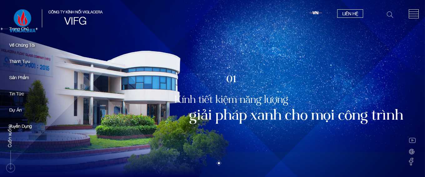 Thiết kế Web giới thiệu sản phẩm vifg.com.vn