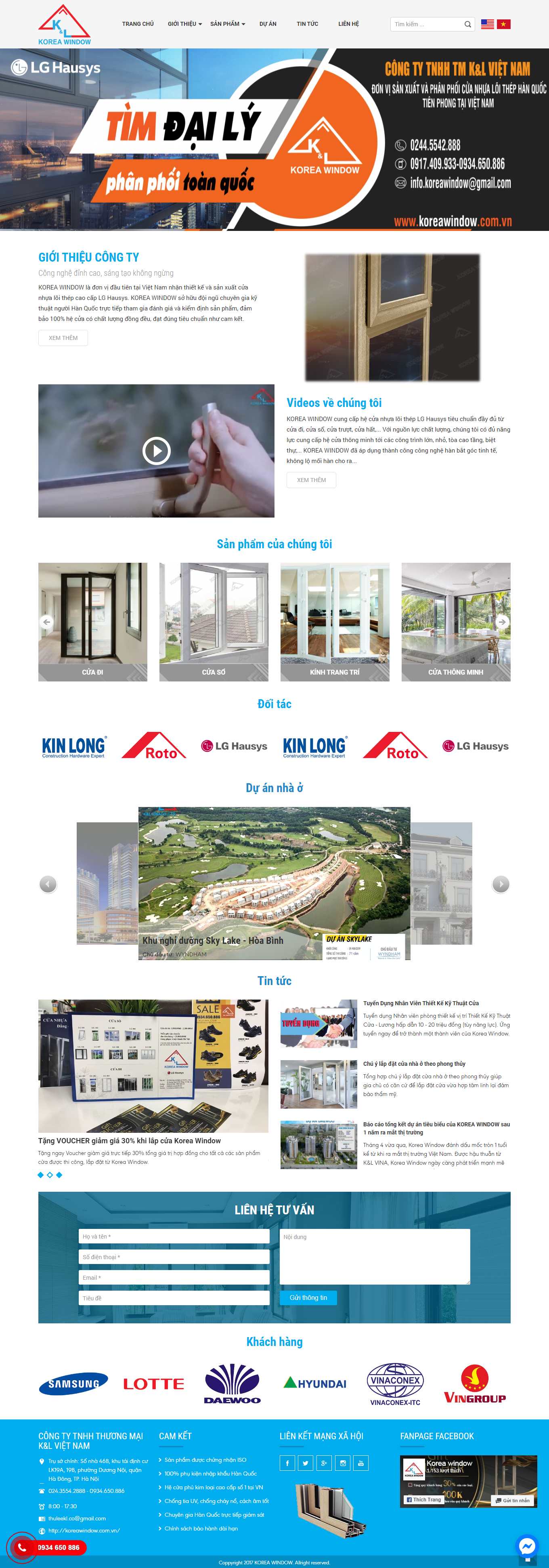 Thiết kế Web giới thiệu sản phẩm koreawindow.com.vn