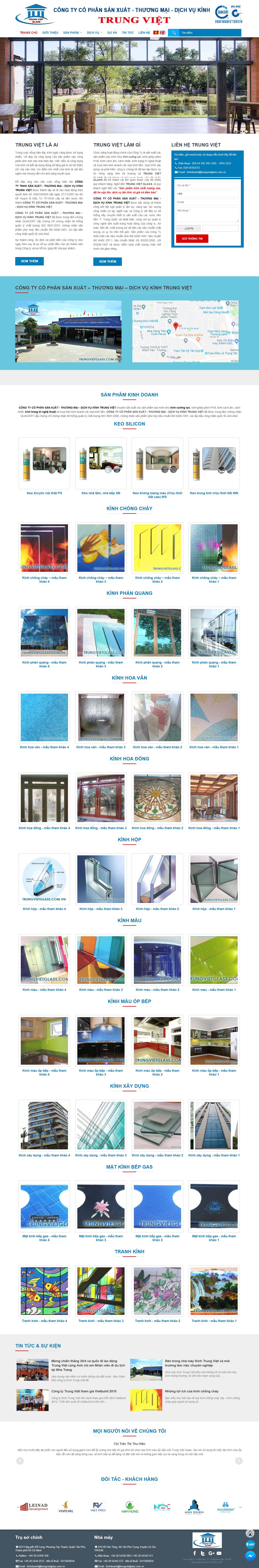 Thiết kế Web giới thiệu doanh nghiệp trungvietglass.com.vn