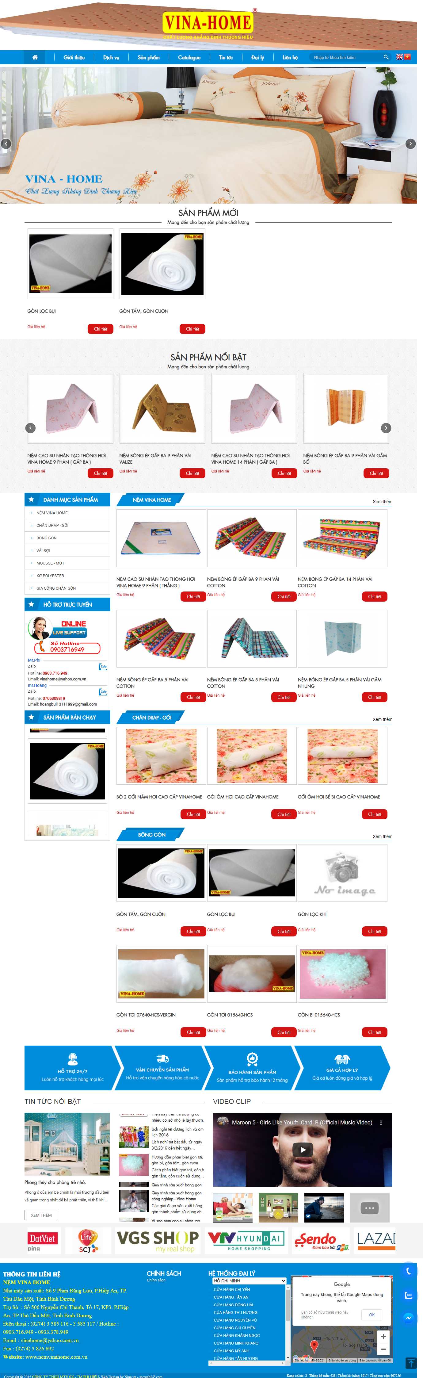 Thiết kế Web giới thiệu doanh nghiệp nemvinahome.com.vn