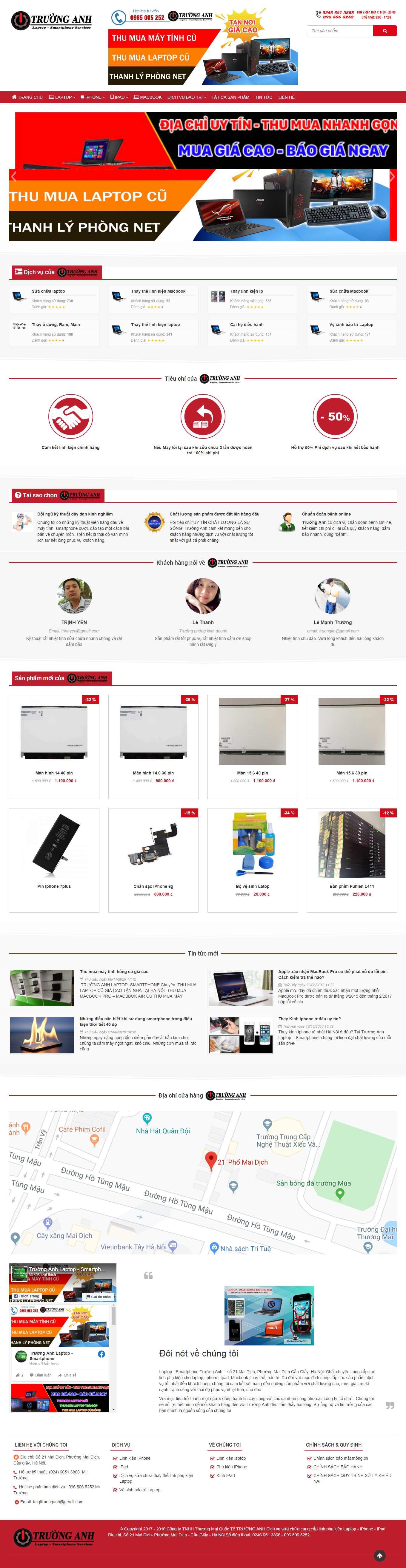 Thiết kế Web máy tính kỹ thuật số truonganh.vn