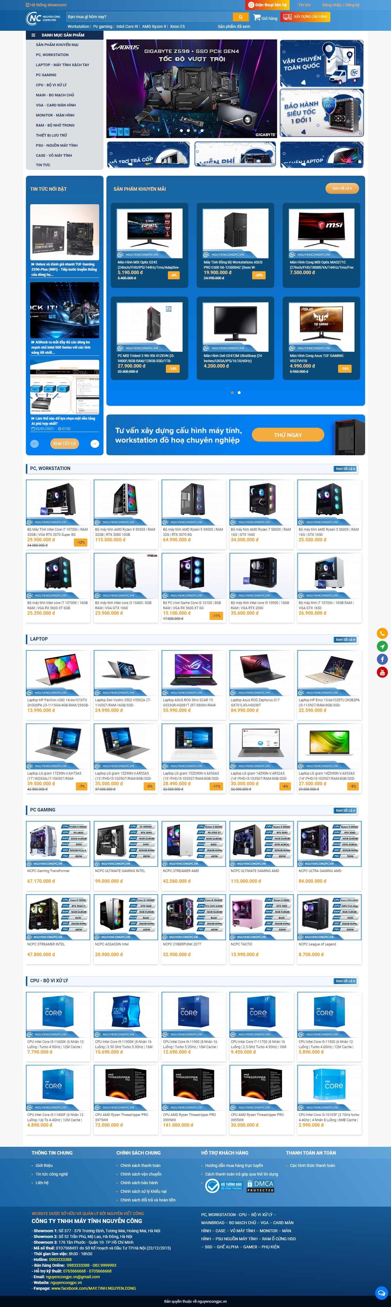 Thiết kế Web máy tính kỹ thuật số nguyencongpc.vn