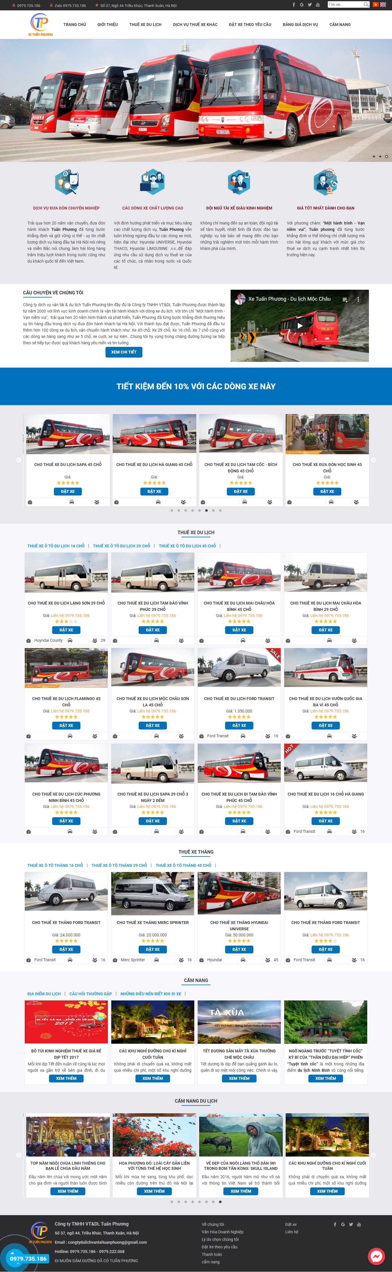 Thiết kế Web cho thuê xe ô tô xetuanphuong.vn