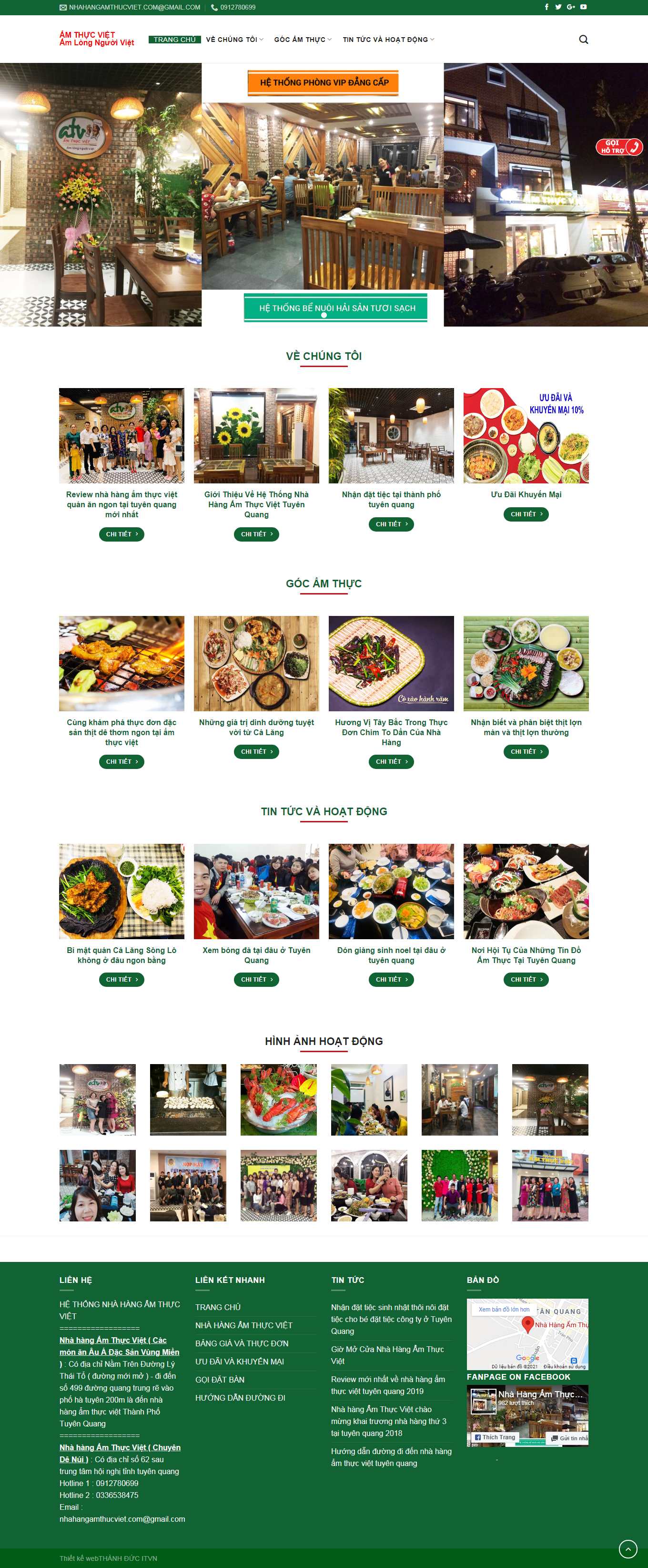 Thiết kế Web nhà hàng quán cafe quán ăn nhahangamthucviet.com