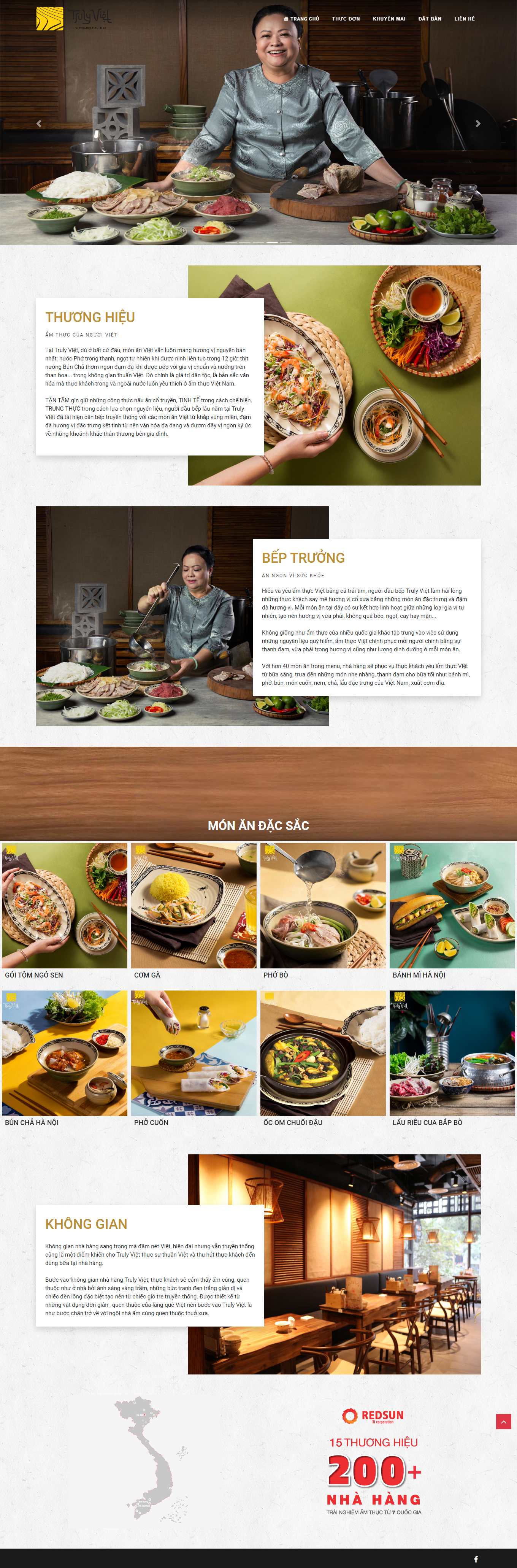 Thiết kế Web nhà hàng quán cafe quán ăn trulyviet.vn