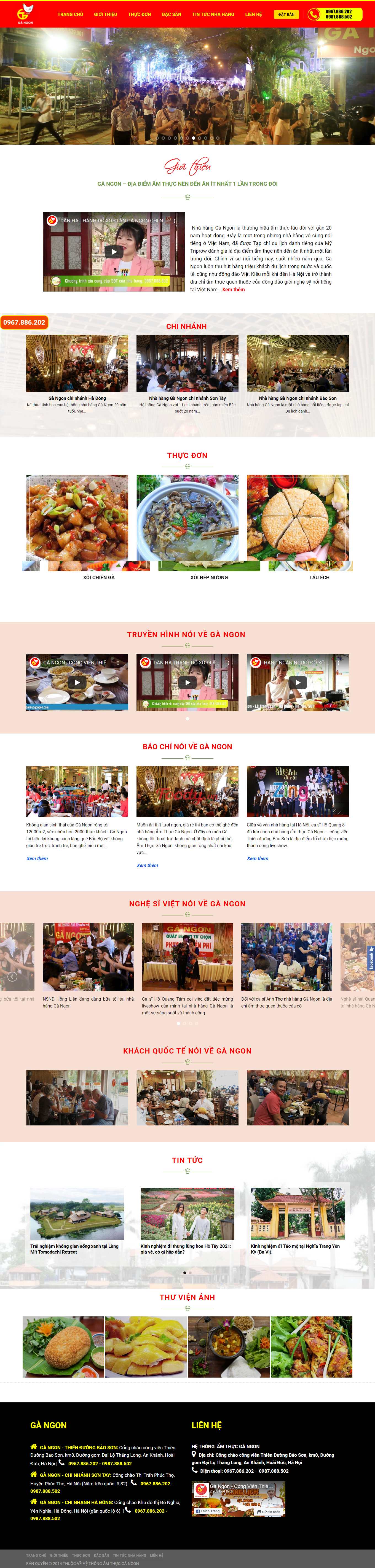 Thiết kế Web nhà hàng quán cafe quán ăn amthucgangon.com