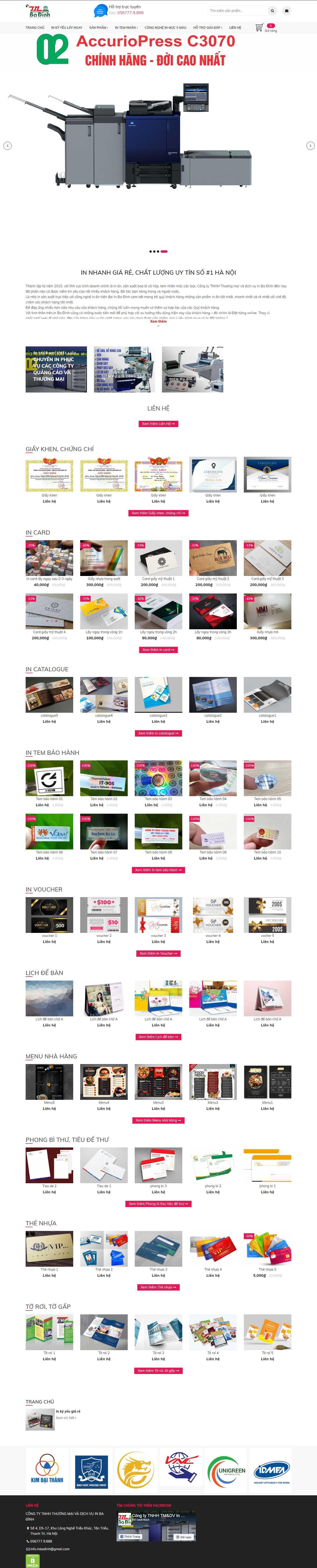 Thiết kế Web thiết kế in ấn innhanhbadinh.com