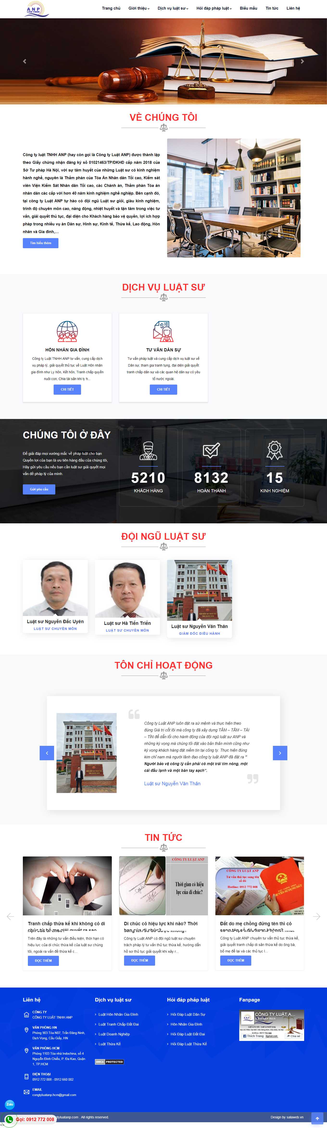 Thiết kế Web luật tòa án tư vấn congtyluatanp.com