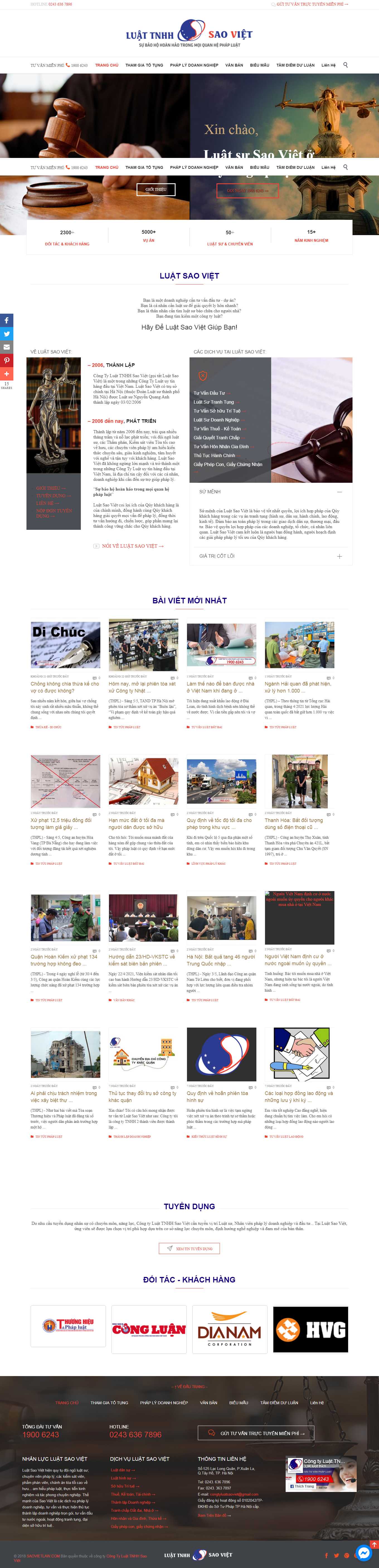 Thiết kế Web luật tòa án tư vấn saovietlaw.com