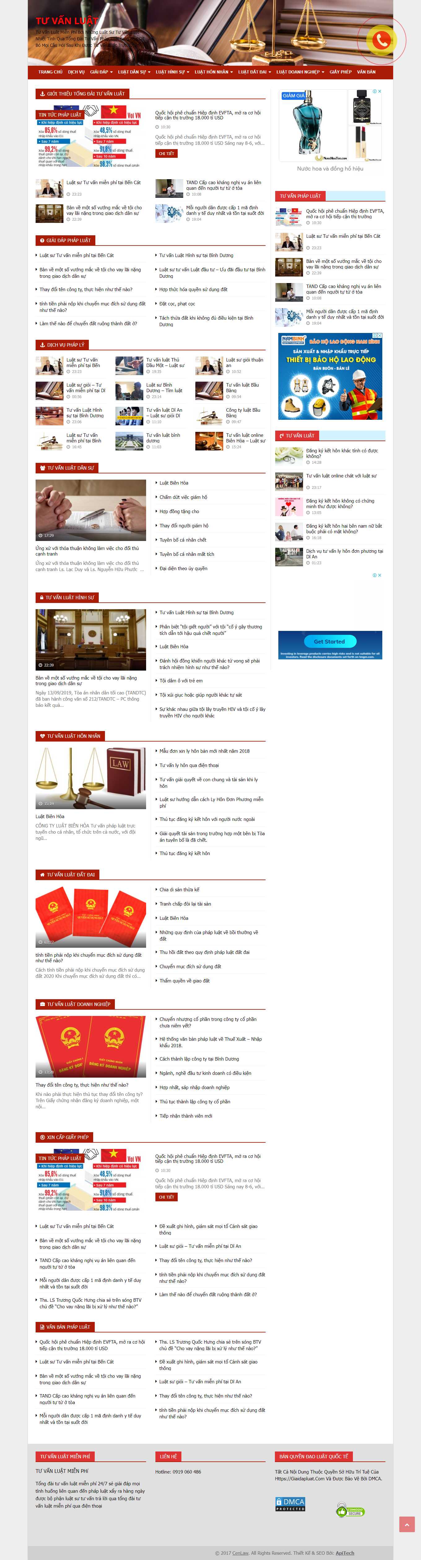 Thiết kế Web luật tòa án tư vấn giaidapluat.com