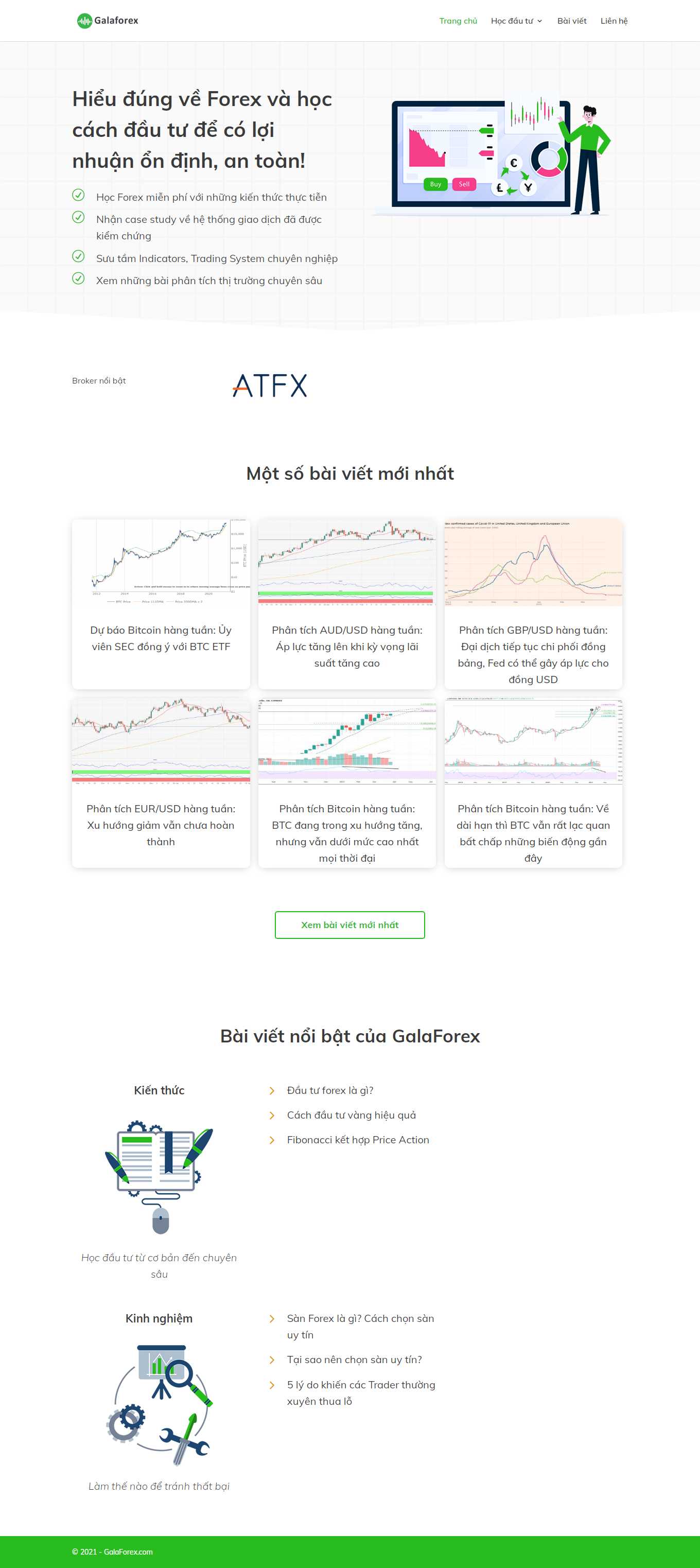 Thiết kế Web chứng khoán tài chính forex galaforex.com