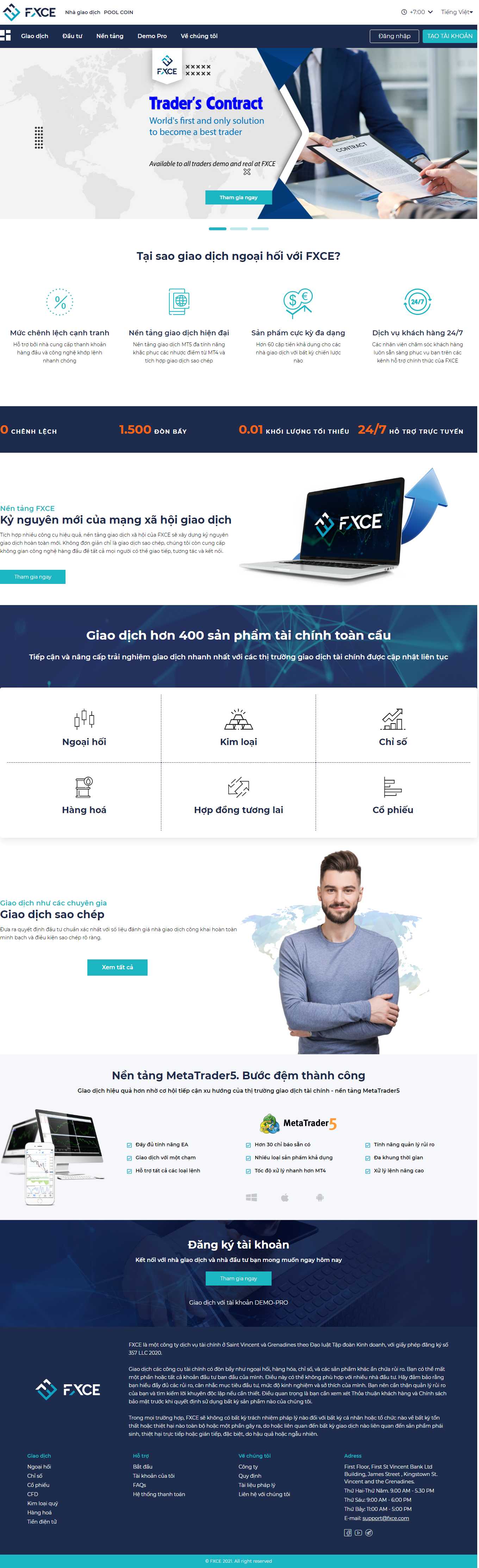 Thiết kế Web chứng khoán tài chính forex fxce.com