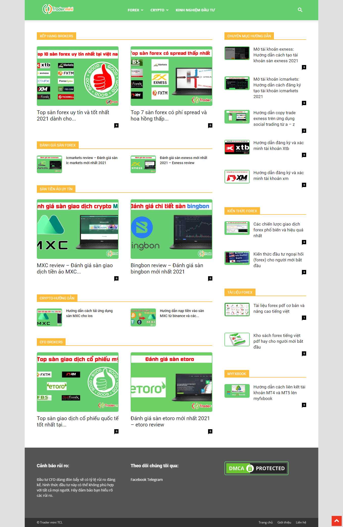 Thiết kế Web chứng khoán tài chính forex tradermini.com