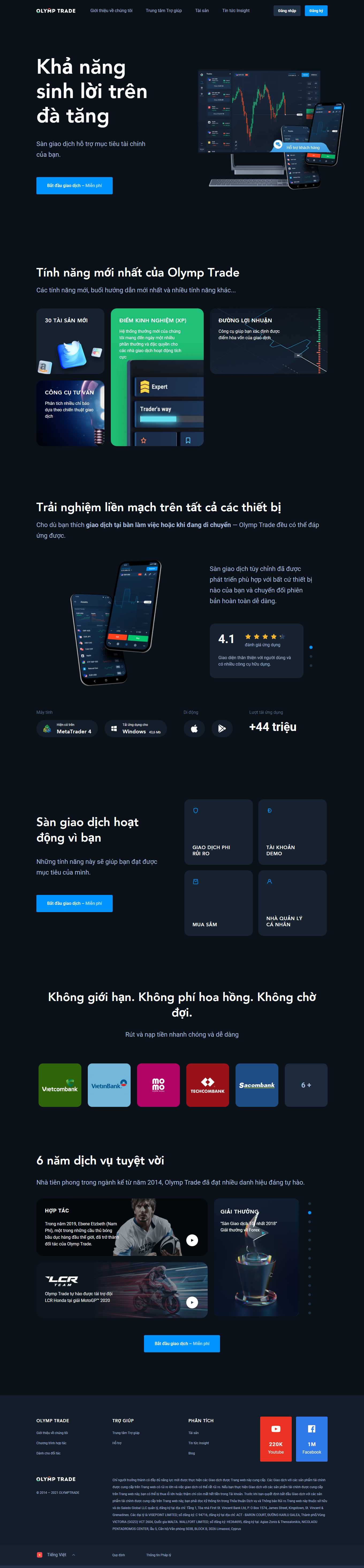 Thiết kế Web chứng khoán tài chính forex olymptrade.com