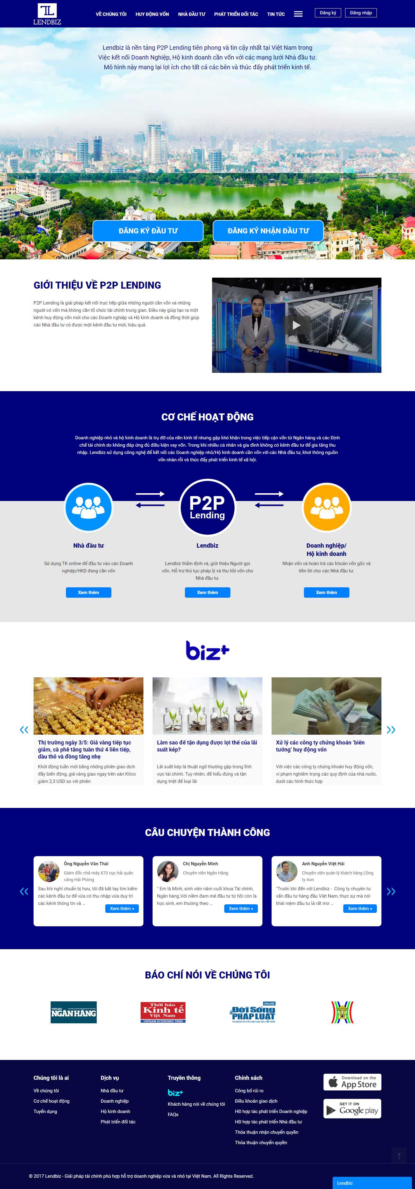 Thiết kế Web chứng khoán tài chính forex lendbiz.vn