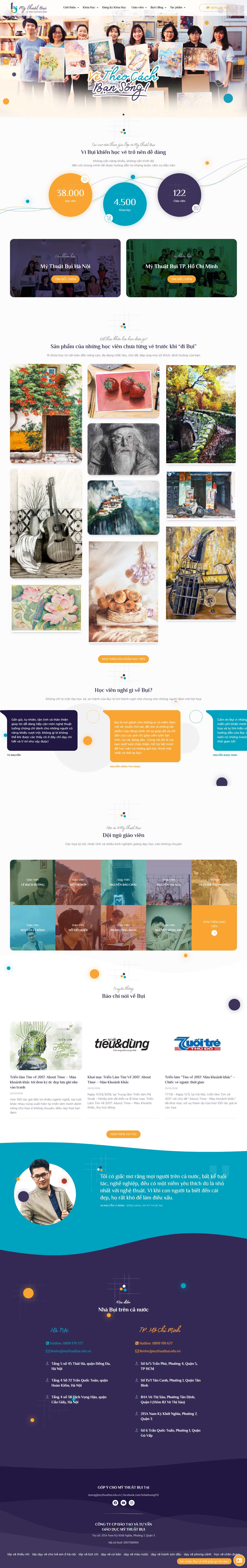 Thiết kế Web nghệ thuật mỹ thuật mythuatbui.edu.vn